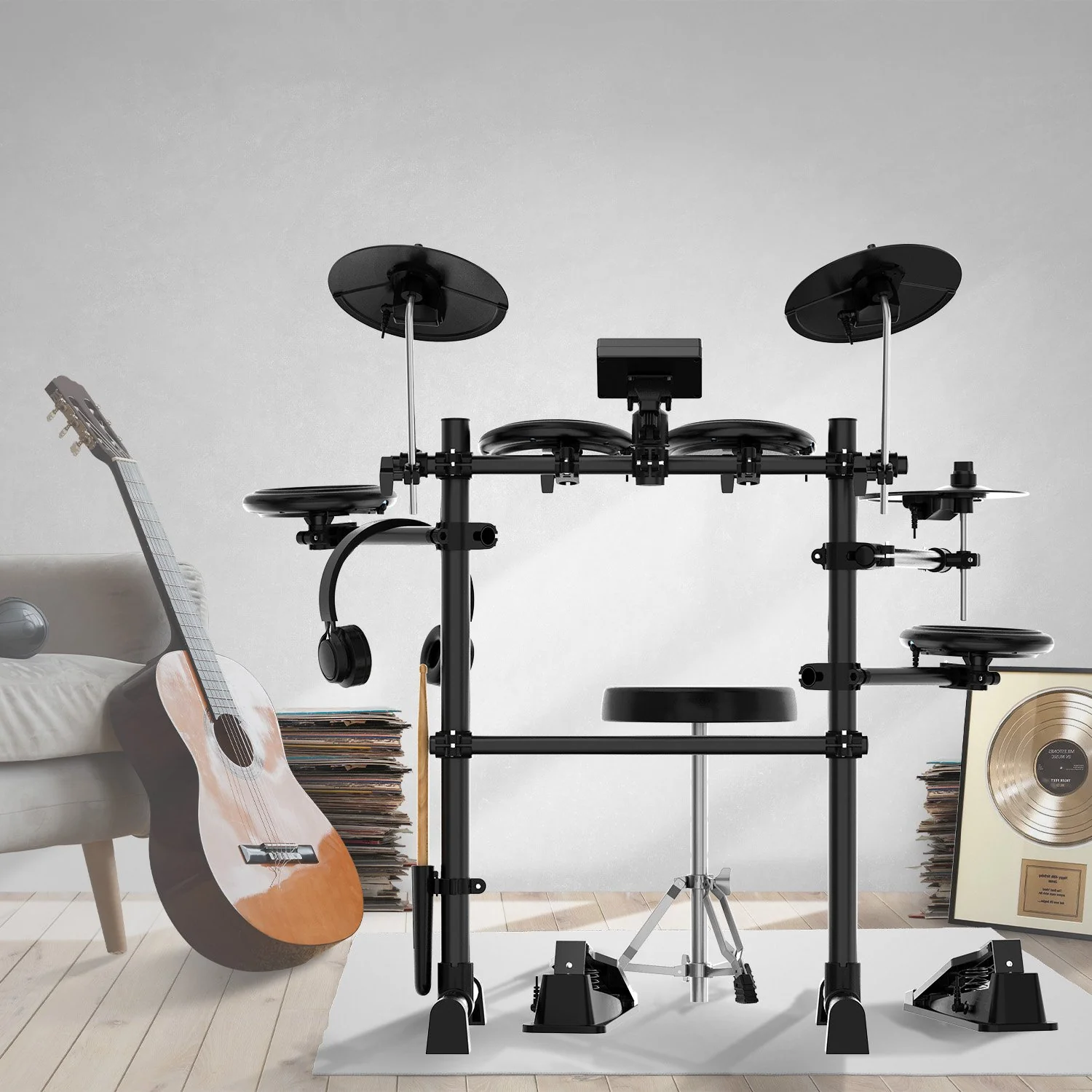 Karrera TDX-16 Electronic Drum Kit with LCD and Mesh Pads - Image 7
