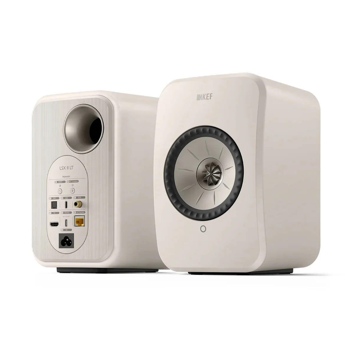 KEF LSX II LT Powered Hifi Speakers Pair (Stone White) - Image 4