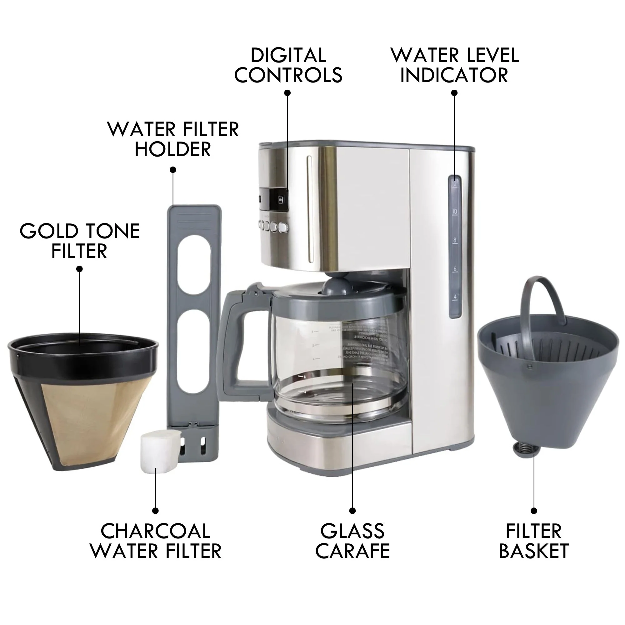 Kenmore Drip Coffee Maker 12‑Cup Silver - Image 5