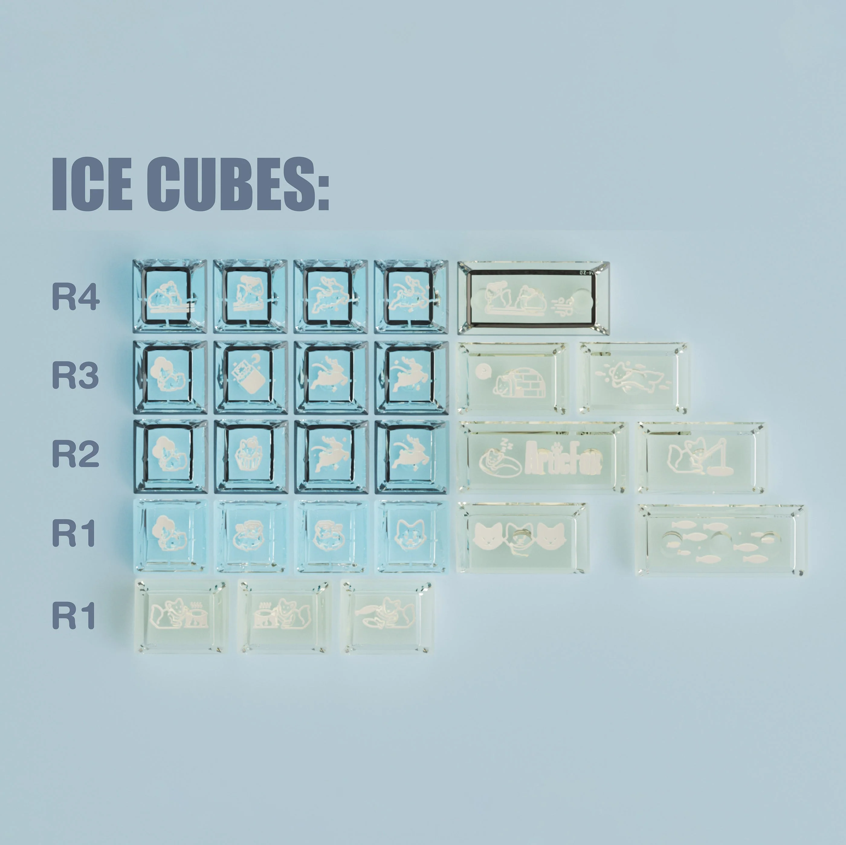 KeyByeLab Artic Fox Cherry Profile PBT+PC Keycap Set - Image 3