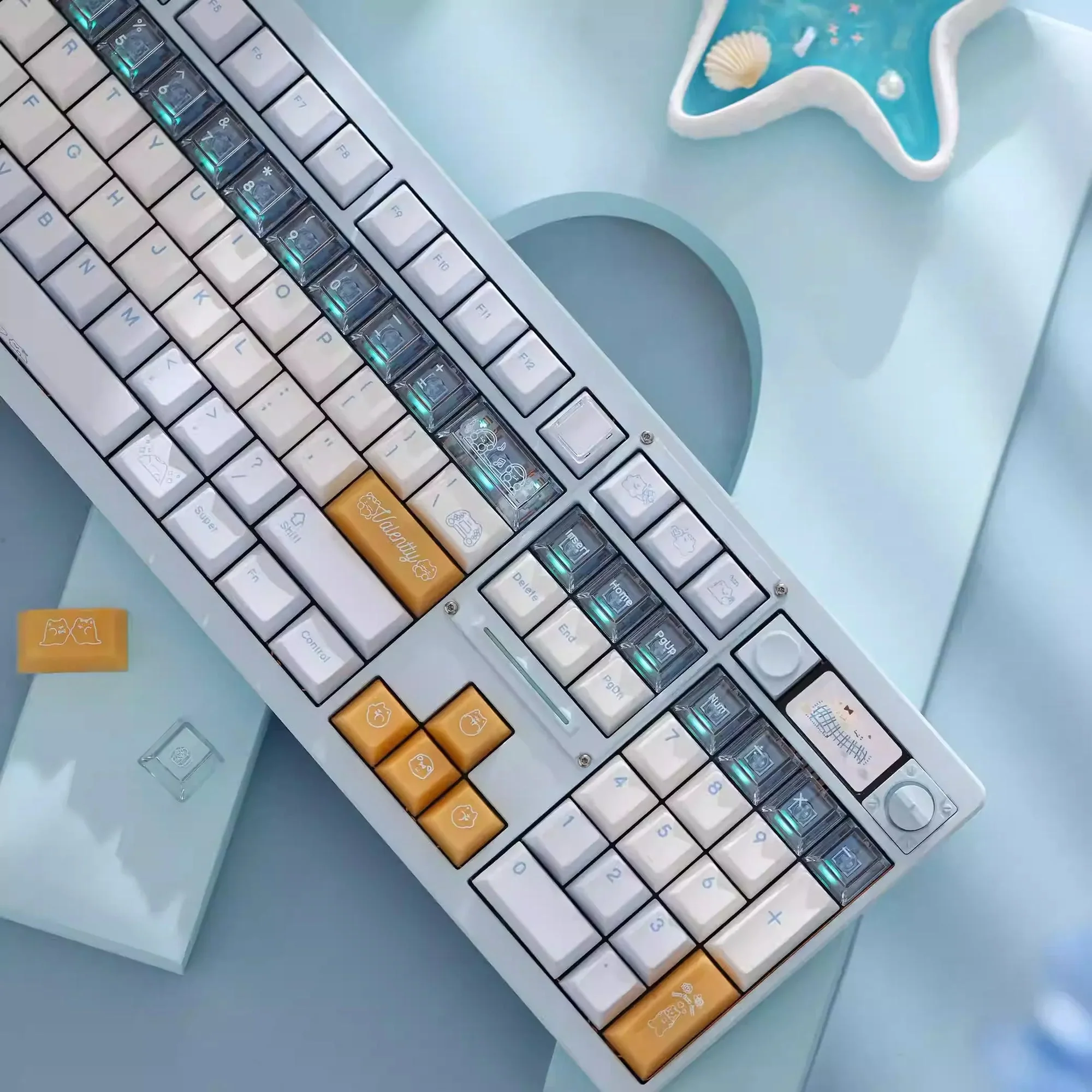 KeyByeLab Valentty Blue Cherry Profile PBT+PC Keycap Set - Image 3