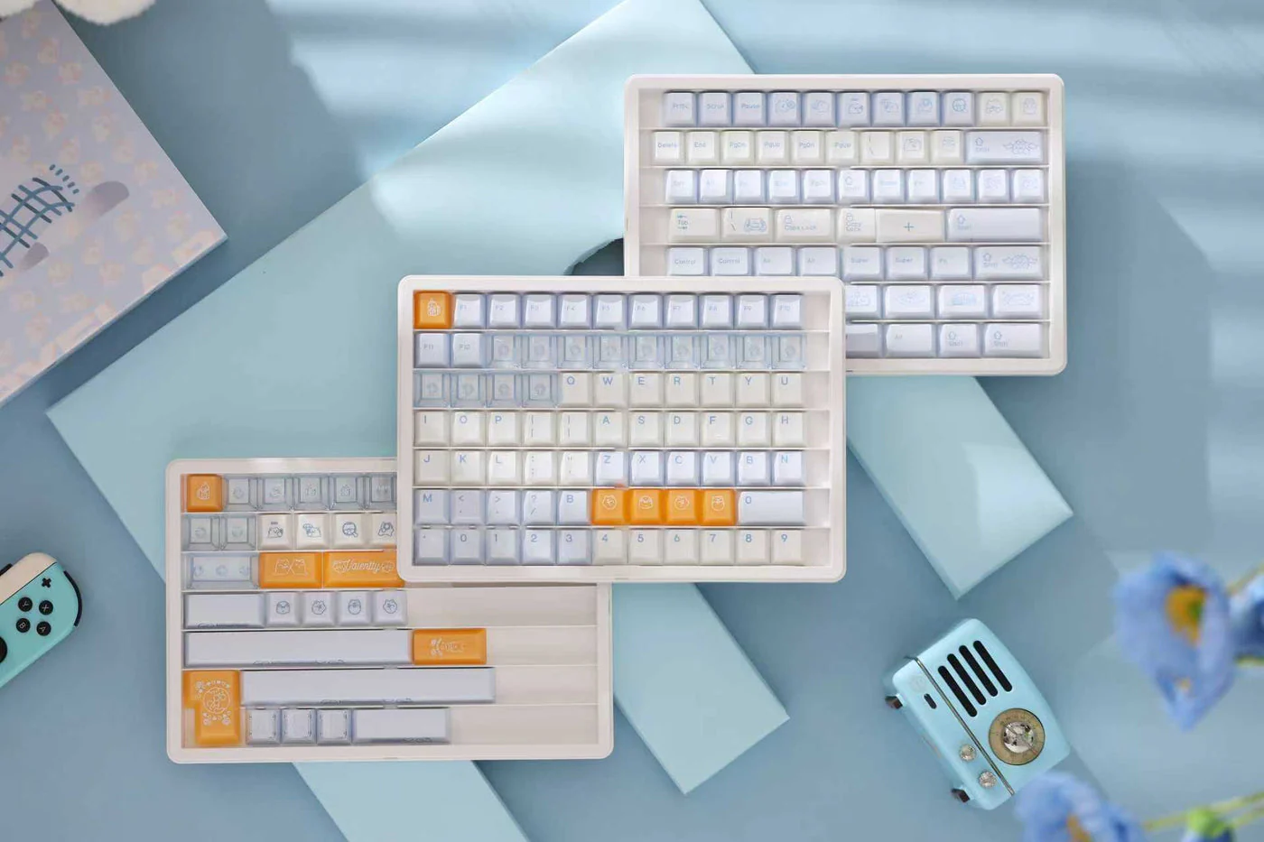 KeyByeLab Valentty Blue Cherry Profile PBT+PC Keycap Set - Image 5