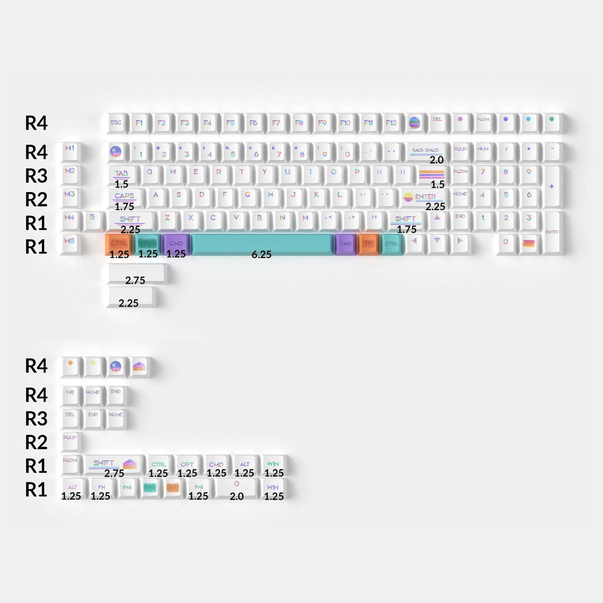 Keychron Cherry Profile Dye-Sub PBT Full Keycap Set (Pixel Sunset) - Image 2