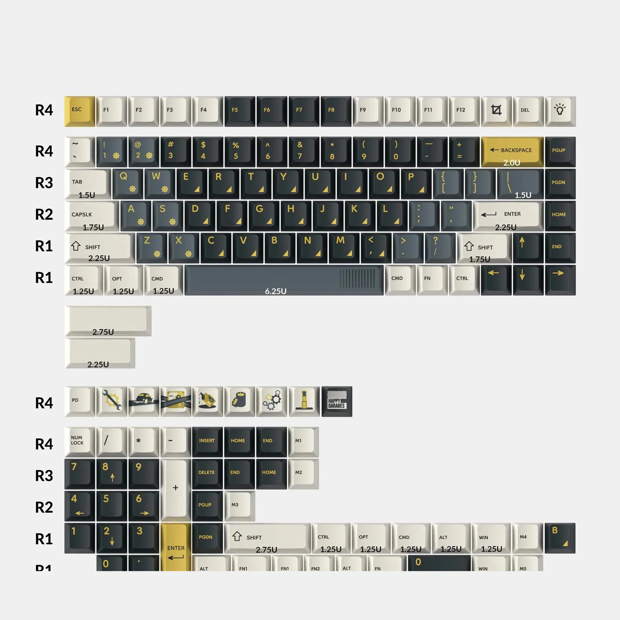 Keychron Cherry Profile Dye-Sub PBT Full Keycap Set (Retro Garage) - Image 2