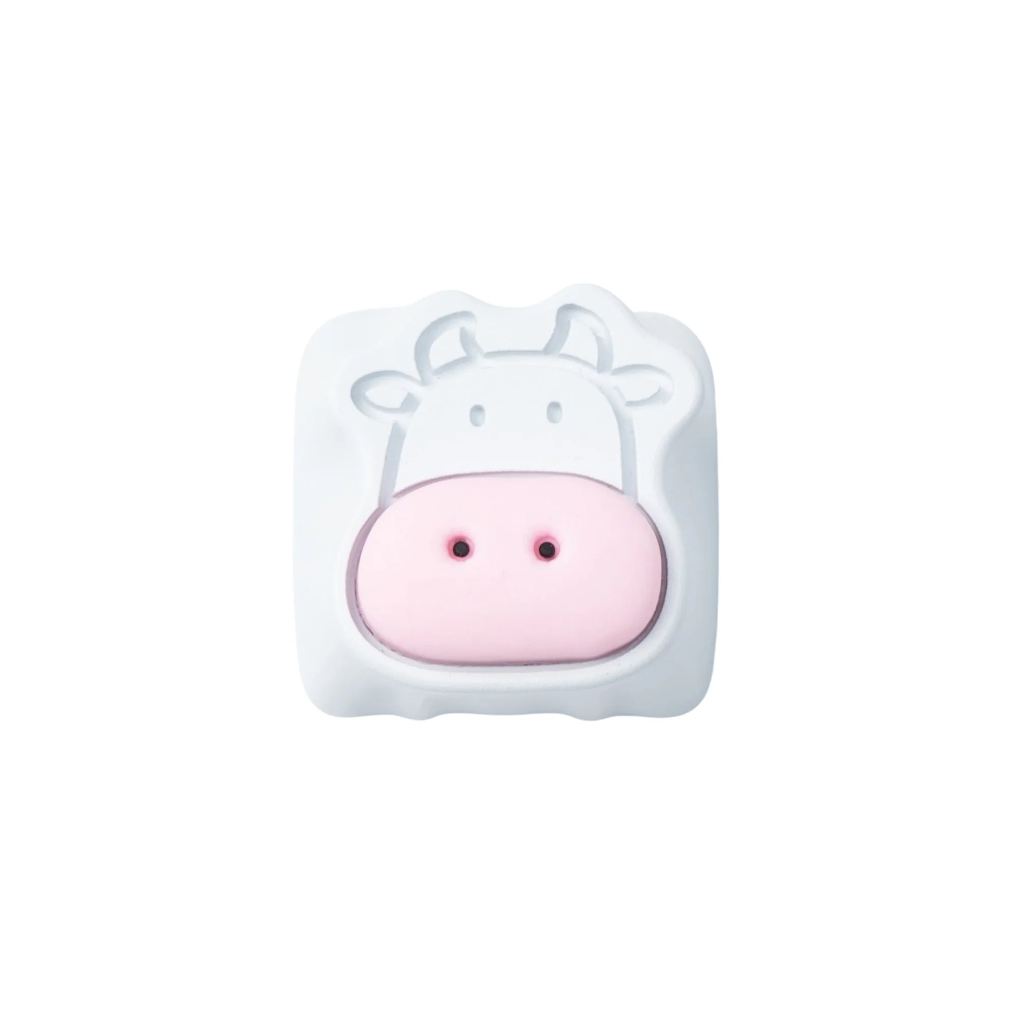 Keychron Cute Cows Aluminum Alloy Artisan Keycap 1u (White) - Image 2