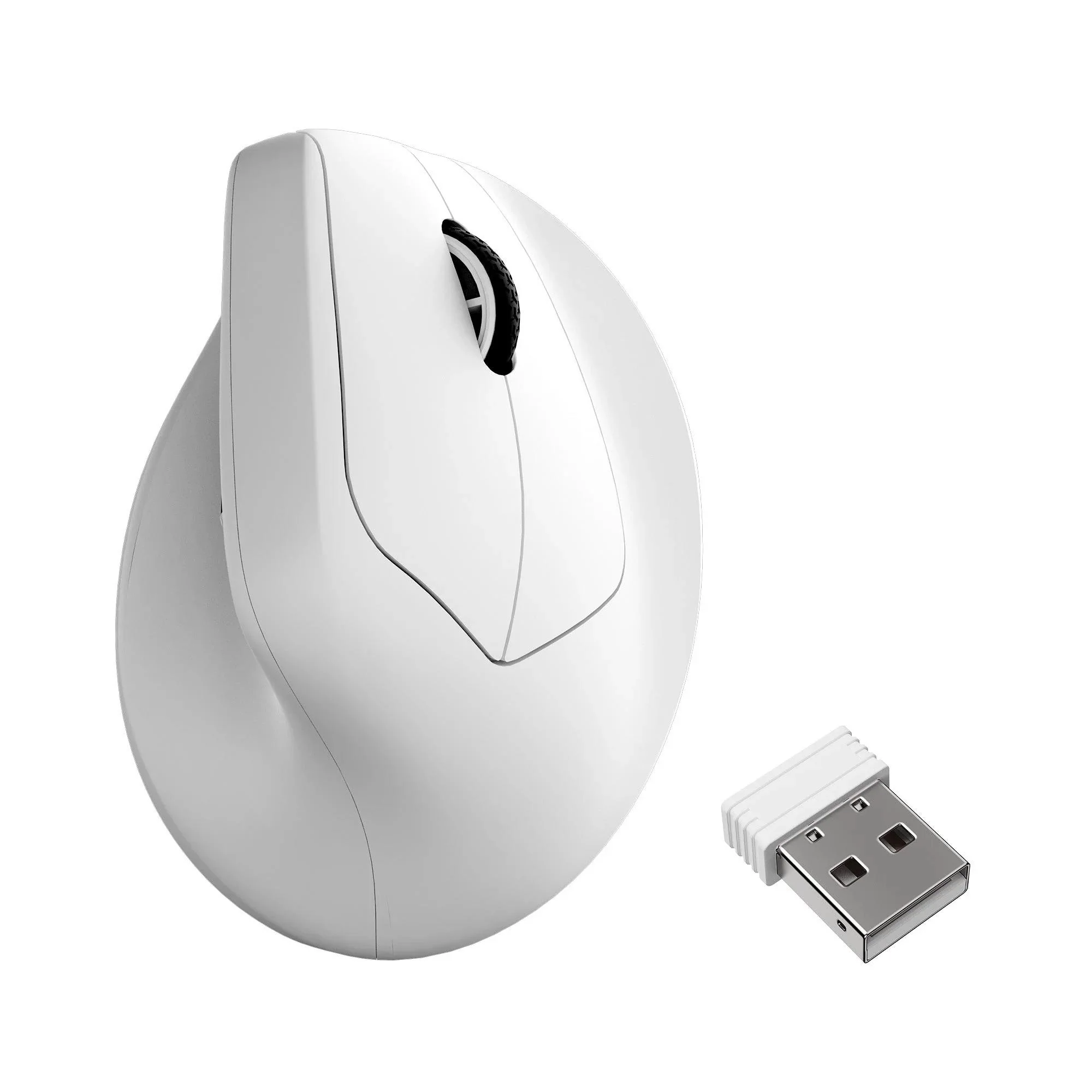 Keychron M5 PixArt 3950 8K Polling Rate Wireless Ergonomic Mouse (White)