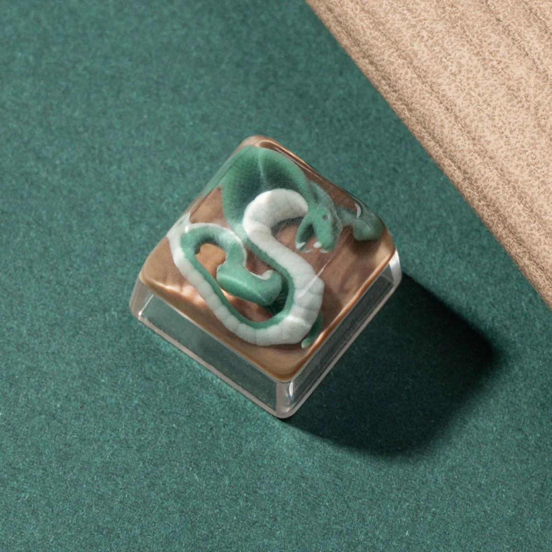 Keychron Magic Animal Green Snake Resin Artisan Keycap 1u - Image 6