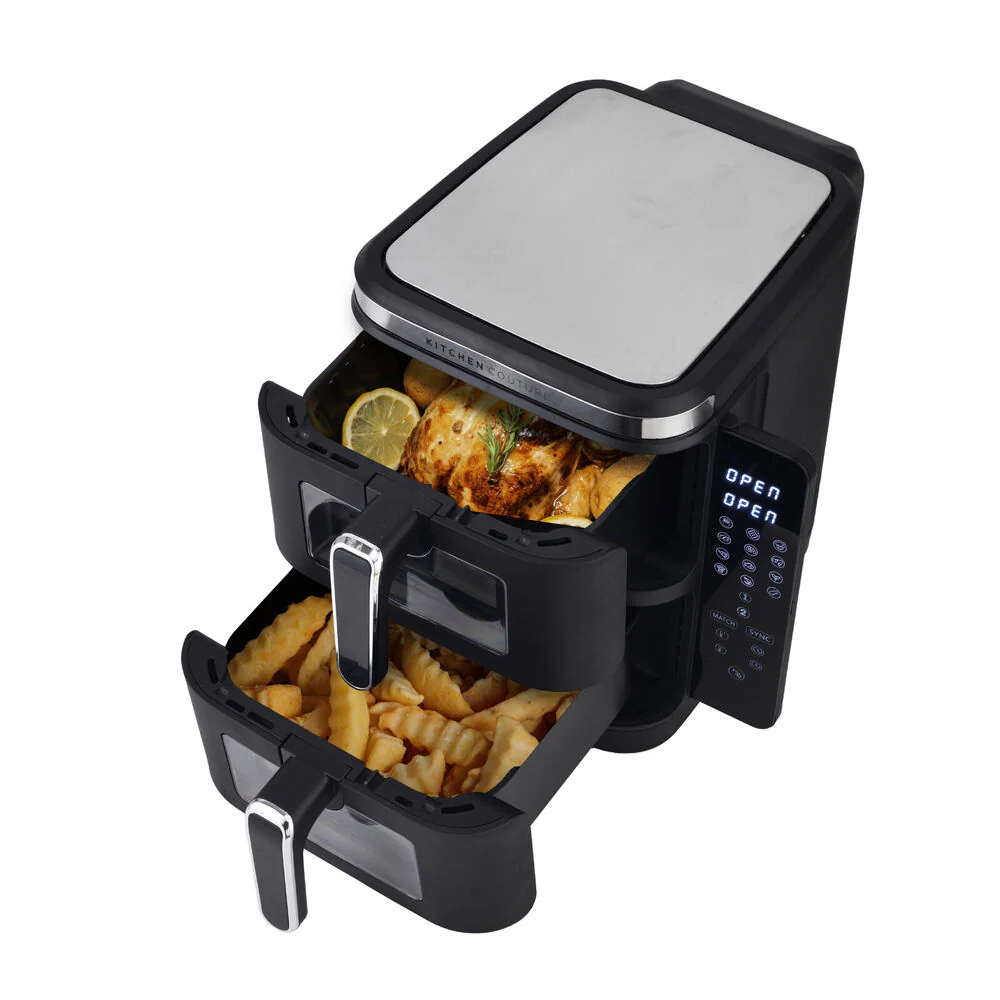 Kitchen Couture Clear View Vertex Dual Draw Air Fryer Black 11L - Image 2