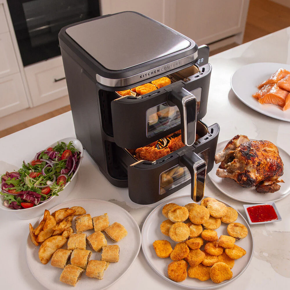 Kitchen Couture Clear View Vertex Dual Draw Air Fryer Black 11L - Image 3