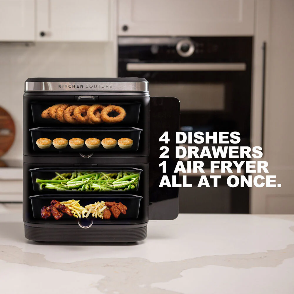 Kitchen Couture Clear View Vertex Dual Draw Air Fryer Black 11L - Image 5