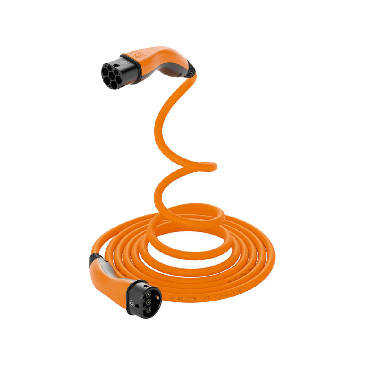 LAPP EV Helix Charge Cable Type 2 (7.4kW-1P-32A) for Hybrid and Electric Cars 5m (Orange) - Image 4
