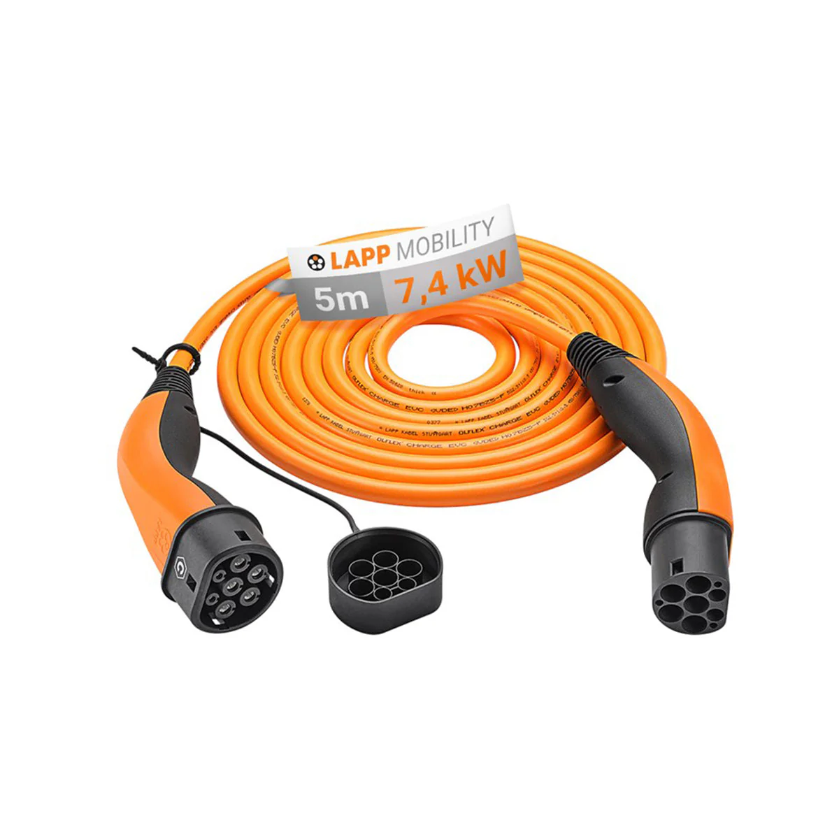 LAPP EV Helix Charge Cable Type 2 (7.4kW-1P-32A) for Hybrid and Electric Cars 5m (Orange) - Image 5