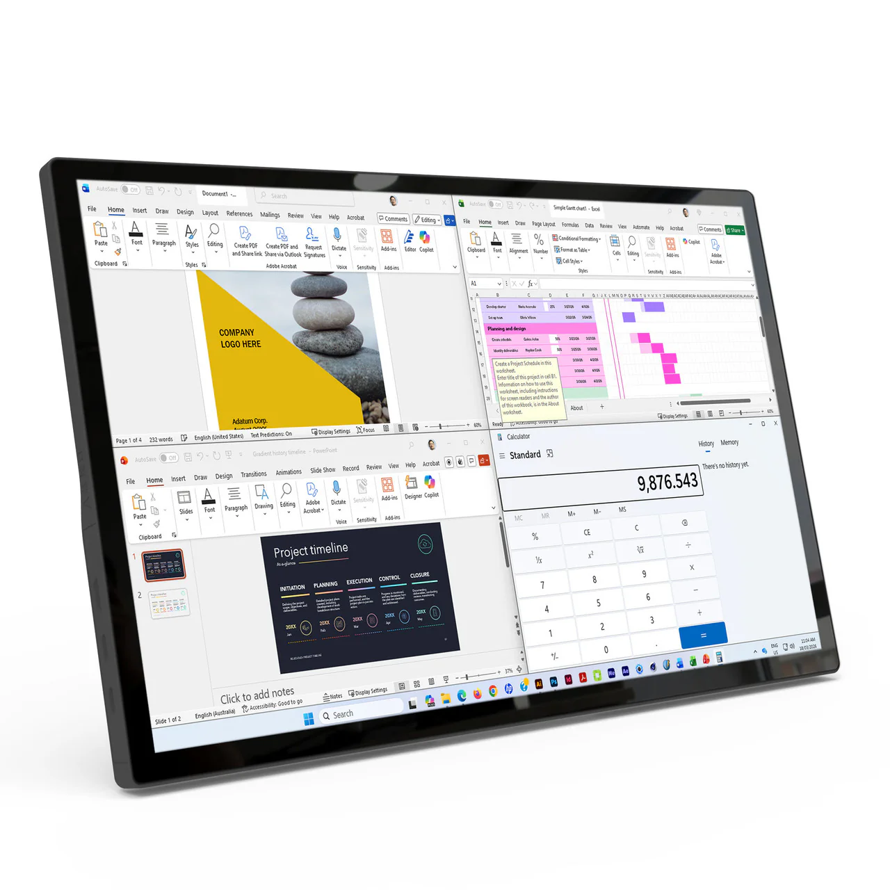 Laser 15.6 Inch Portable Touchscreen Monitor (Black)