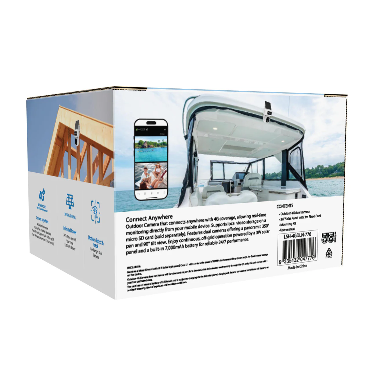 Laser 4G Outdoor Security Camera with Solar Panel (White) - Image 8