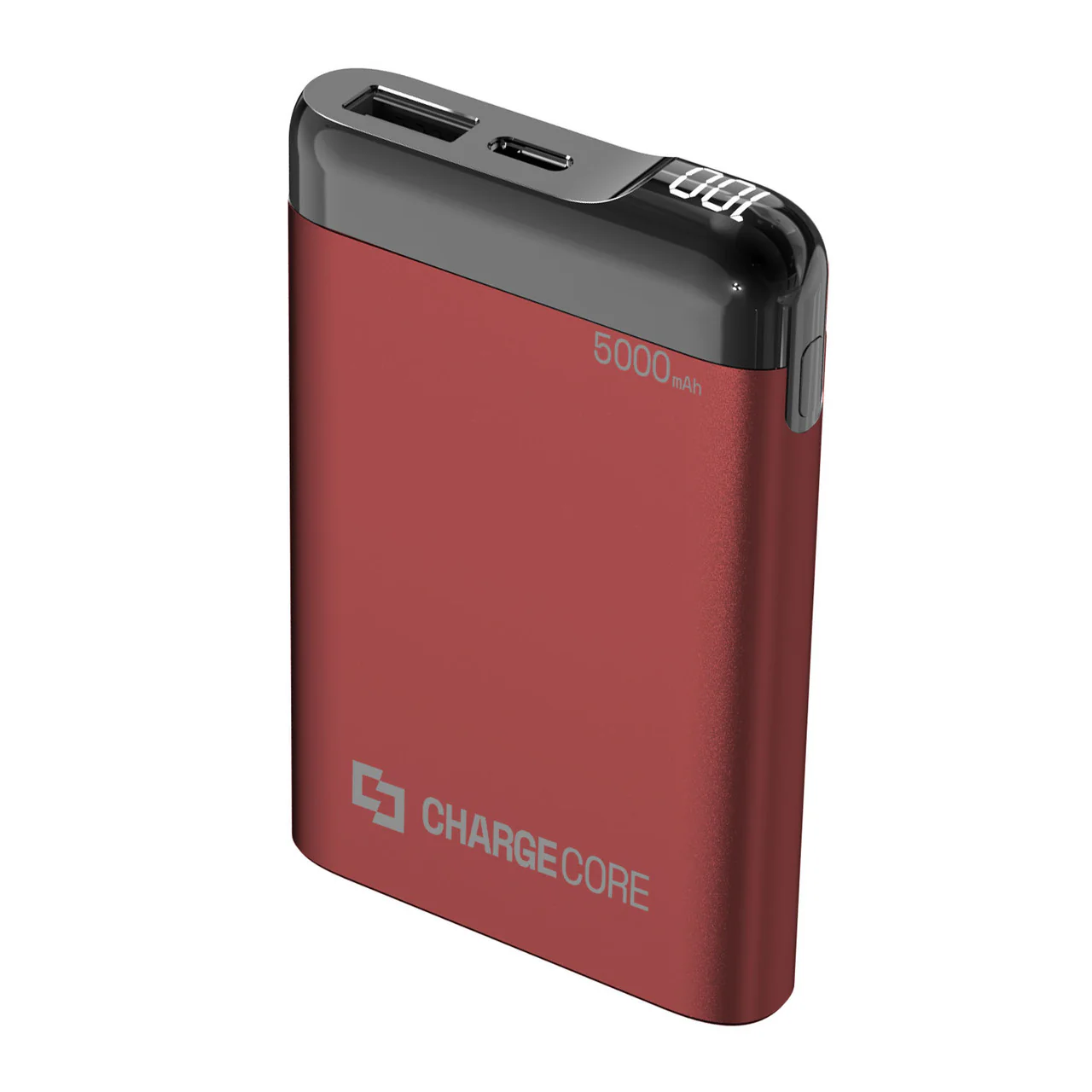Laser 5000mAh Power Bank with LED (Red)