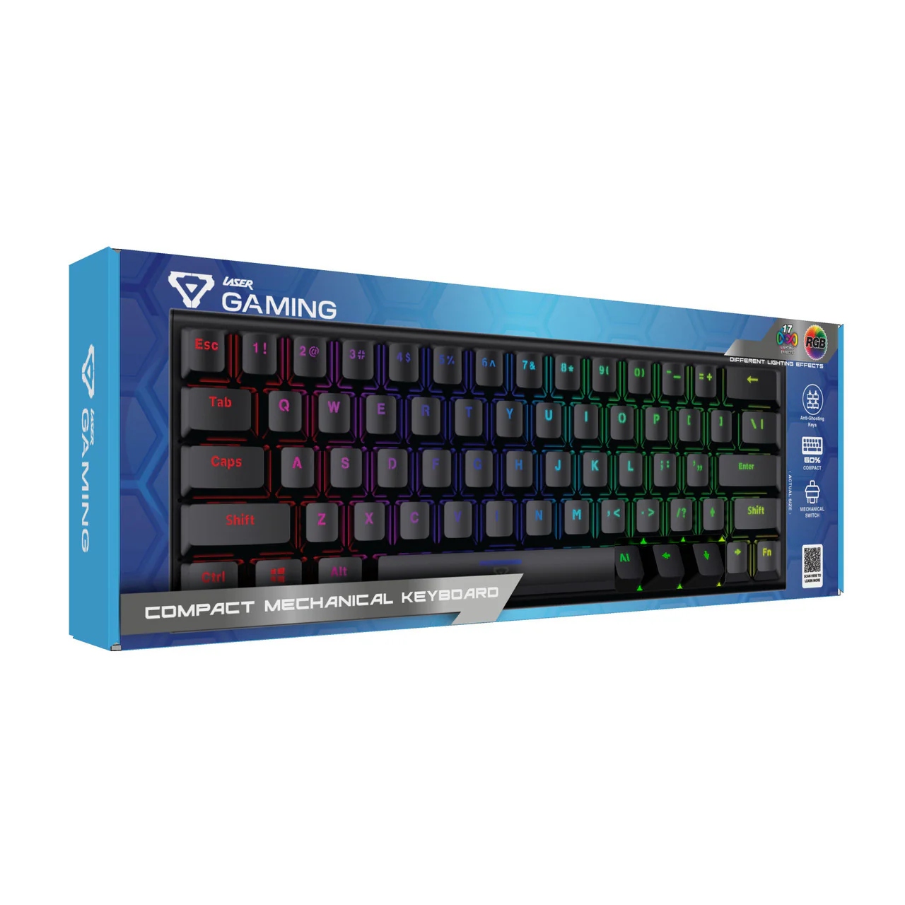 Laser Gaming Mini Mechanical Keyboard with RGB Backlight (Black) - Image 10