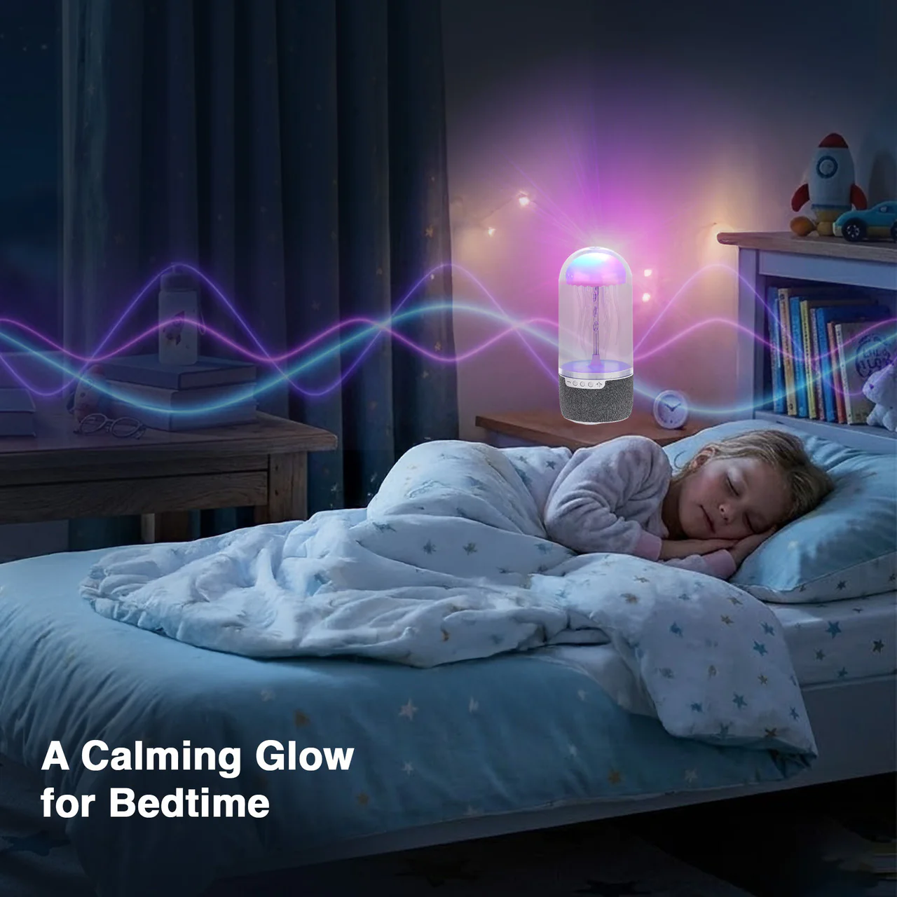Laser Jellyfish Bluetooth Speaker with Night Light (Silver) - Image 8