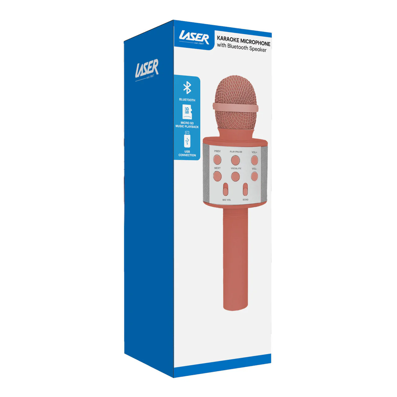 Laser Wireless Karaoke Microphone with Speaker (Sunset Coral) - Image 10