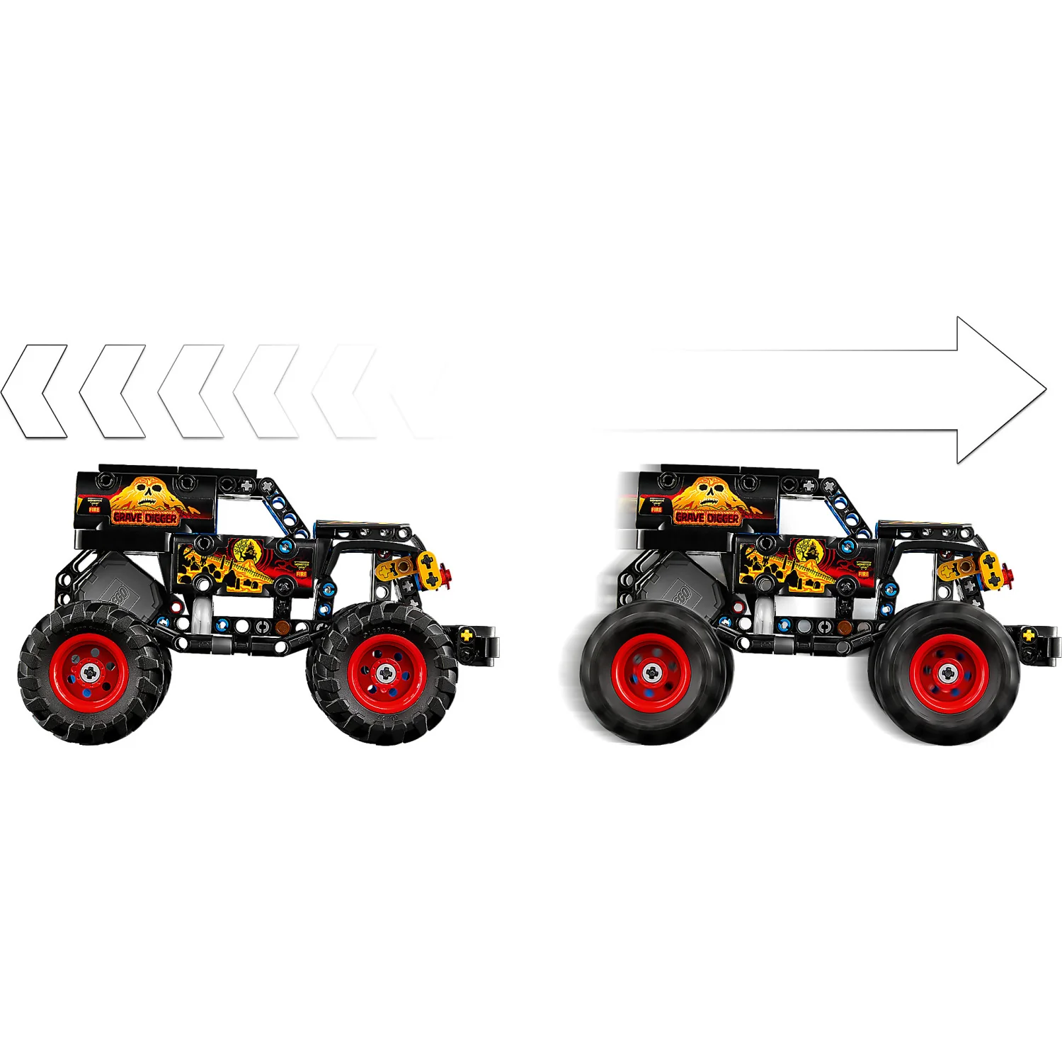 LEGO 42219 Monster Jam Grave Digger Fire and Ice - Technic - Image 5
