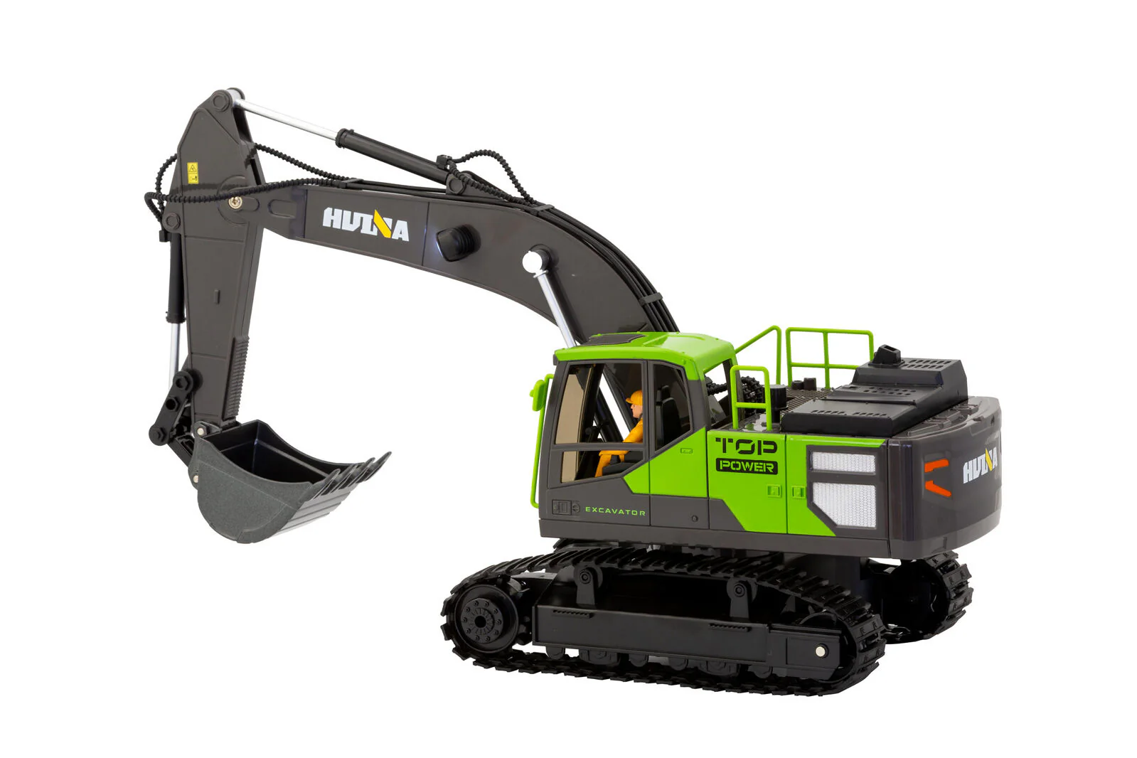 Lenoxx Gem Toys 1:18 Scale 13-Channel Alloy RC Excavator Construction Vehicle with Lights, Sound and Steam - Image 3