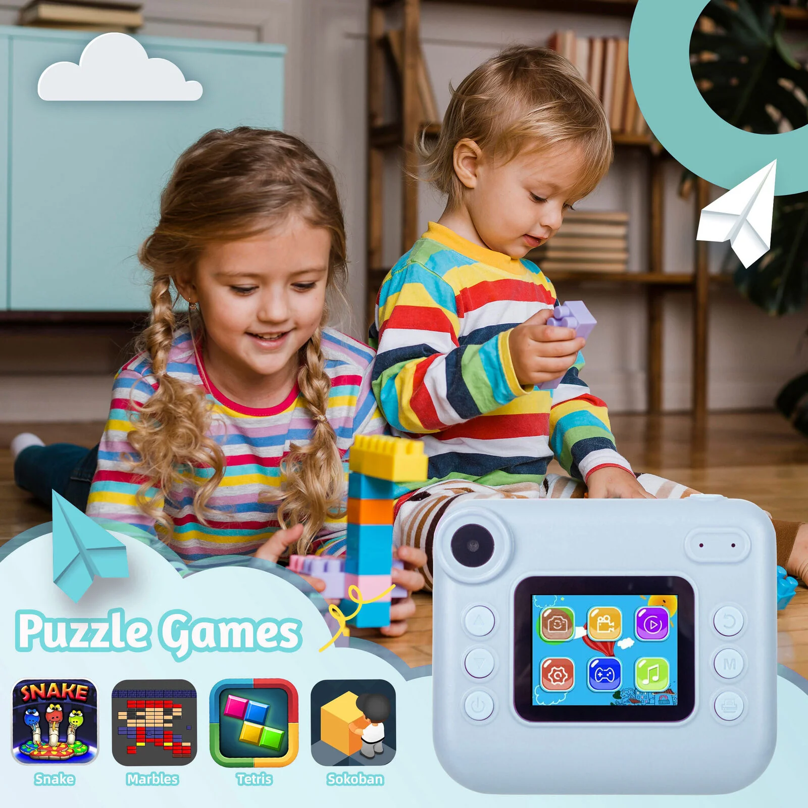 Lenoxx Kids 48MP Instant Print Camera with Dual Lens 1080P HD Video (Blue) - Image 6
