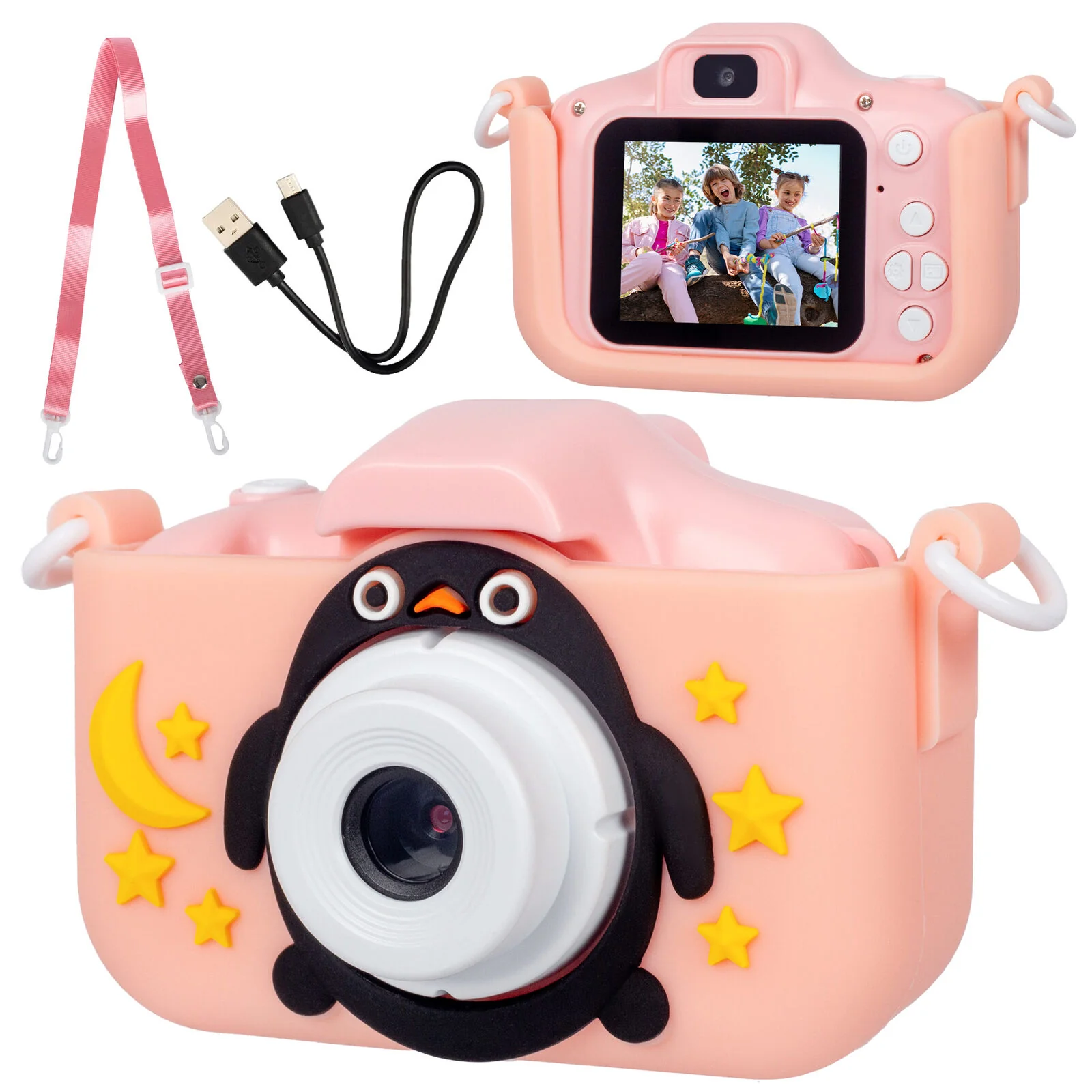 Lenoxx Kids Digital Dual Lens Camera, 4x Zoom and HD Video Recording (Pink) - Image 2