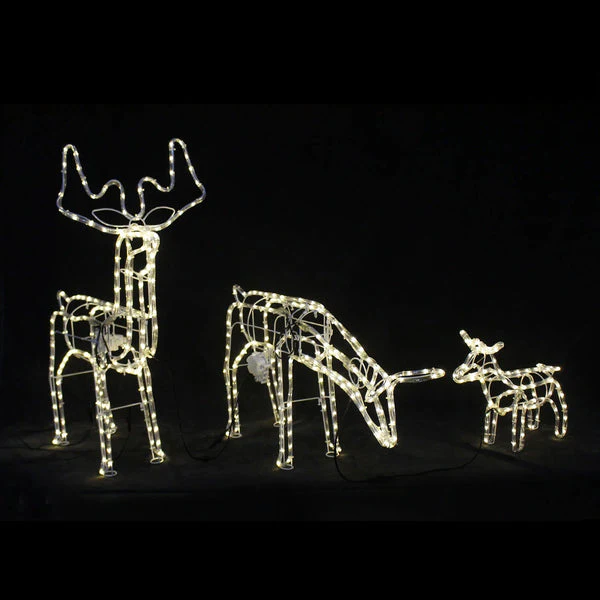 Lexi Lighting 3D Illuminated LED Reindeer Family With Motor - Warm White - Image 2