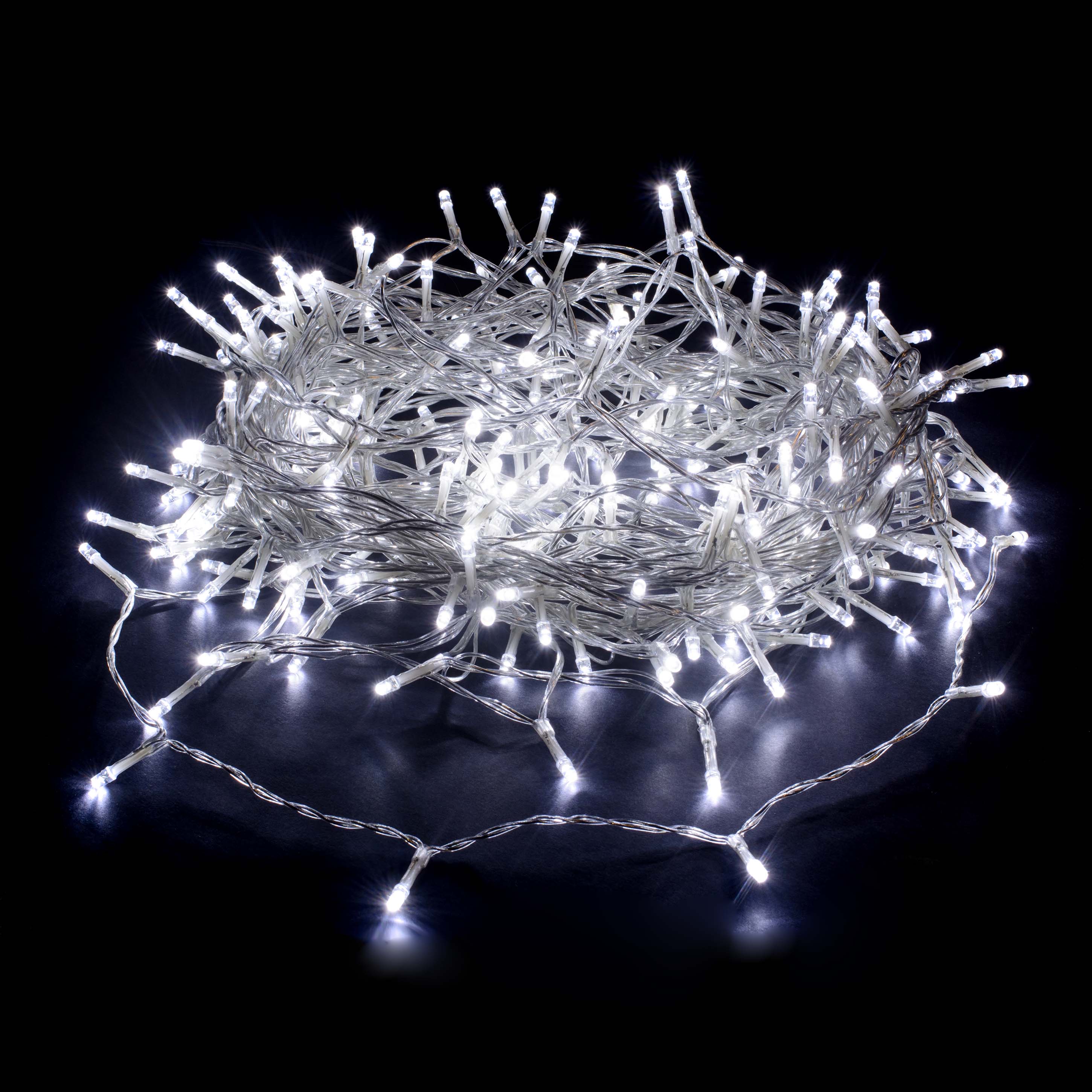 Lexi Lighting 520 LED Connectable Fairy Christmas Lights Chain with Clear Cable - White