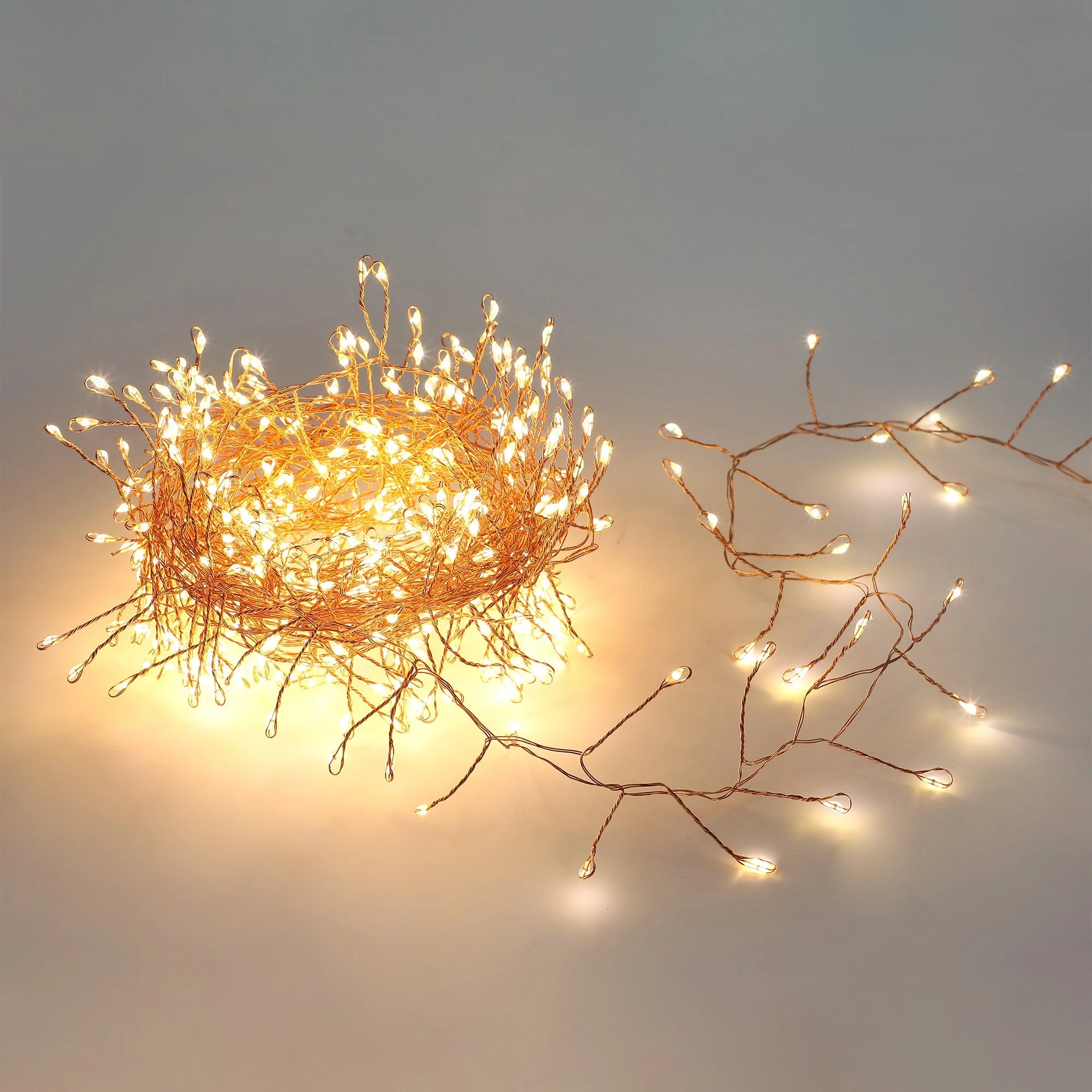 Lexi Lighting 640 Micro LED Cluster Christmas Lights Warm White