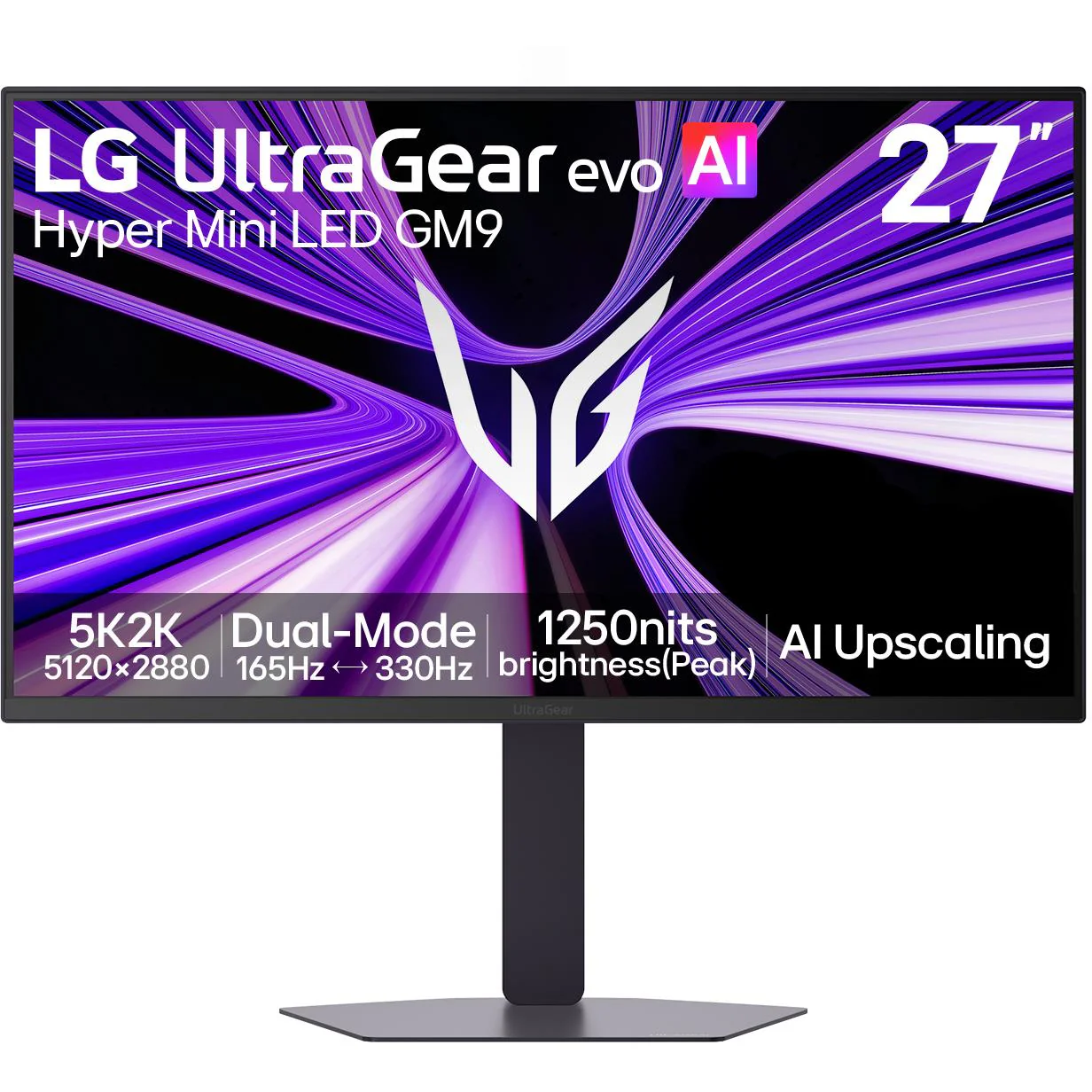 LG UltraGear Evo AI 27" Dual Mode 5K 165Hz/QHD 330Hz Mini LED Gaming Monitor