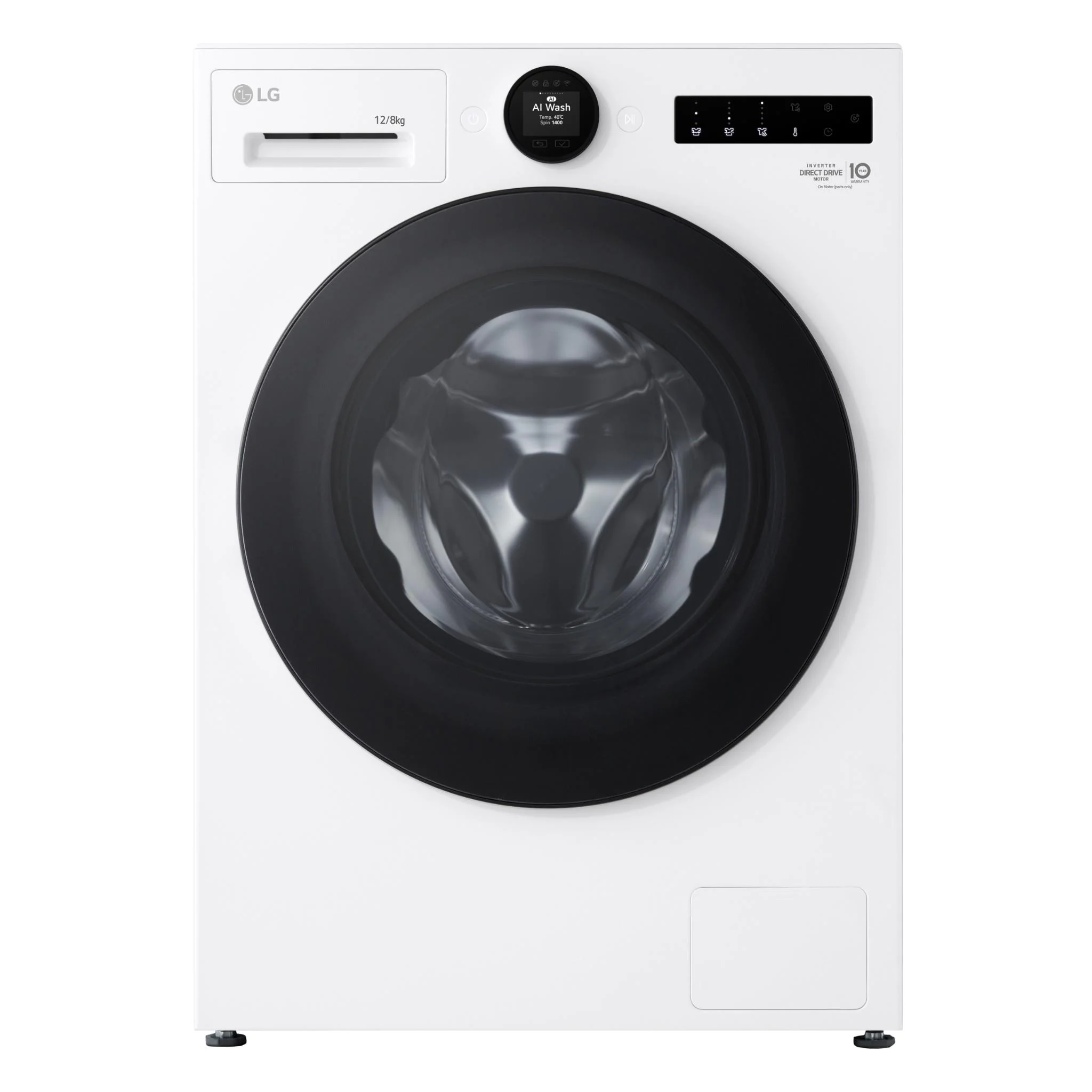 LG WXC10-1412W 12kg/8kg 10 Series AI Front Load Washer Dryer Combo (White)