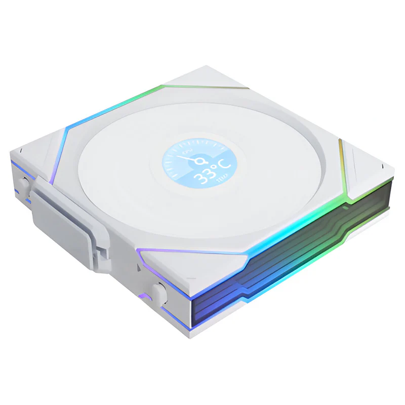 Lian Li UNI Fan TL LCD 140mm Wireless Reverse ARGB Fan (White)