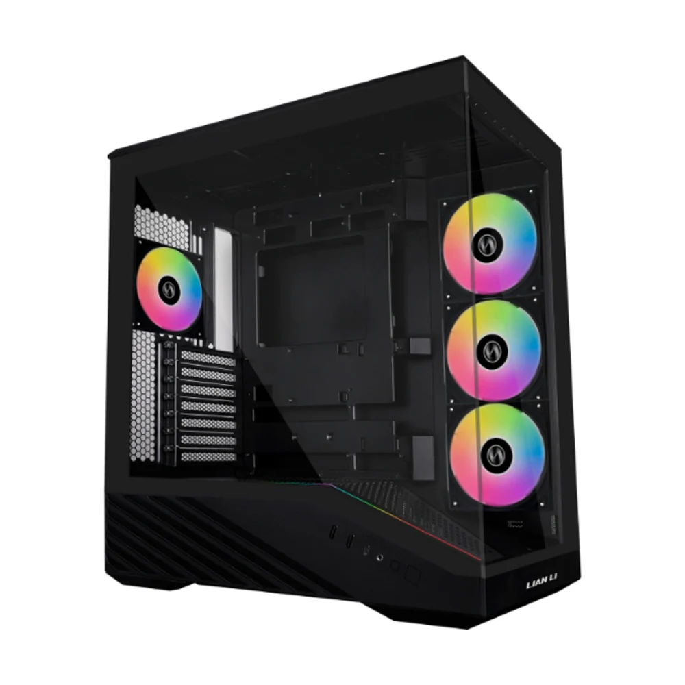 Lian Li V100 ATX Mid-Tower PC Case Tempered Glass ARGB GPU Support Black 360mm