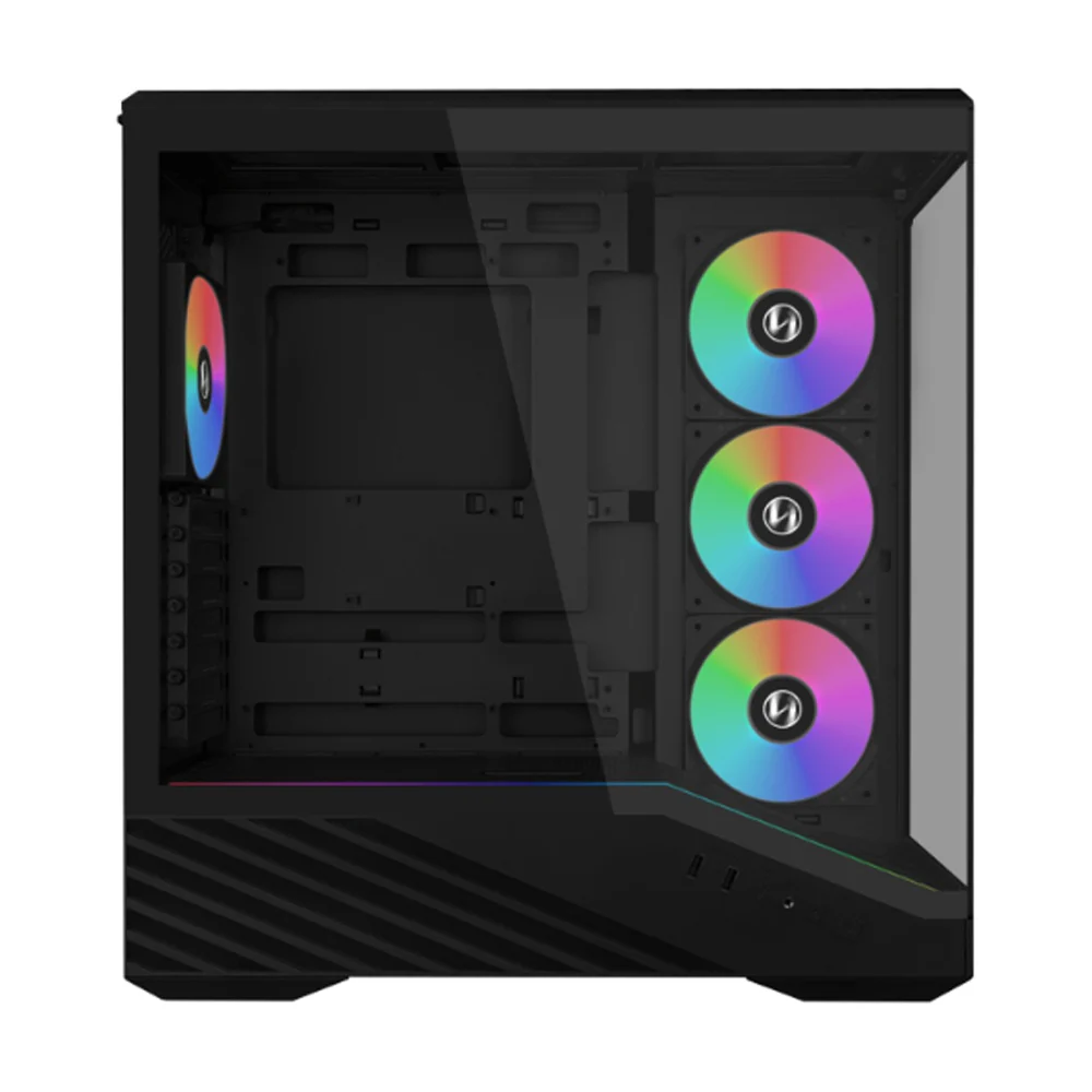 Lian Li V100 ATX Mid-Tower PC Case Tempered Glass ARGB GPU Support Black 360mm - Image 3