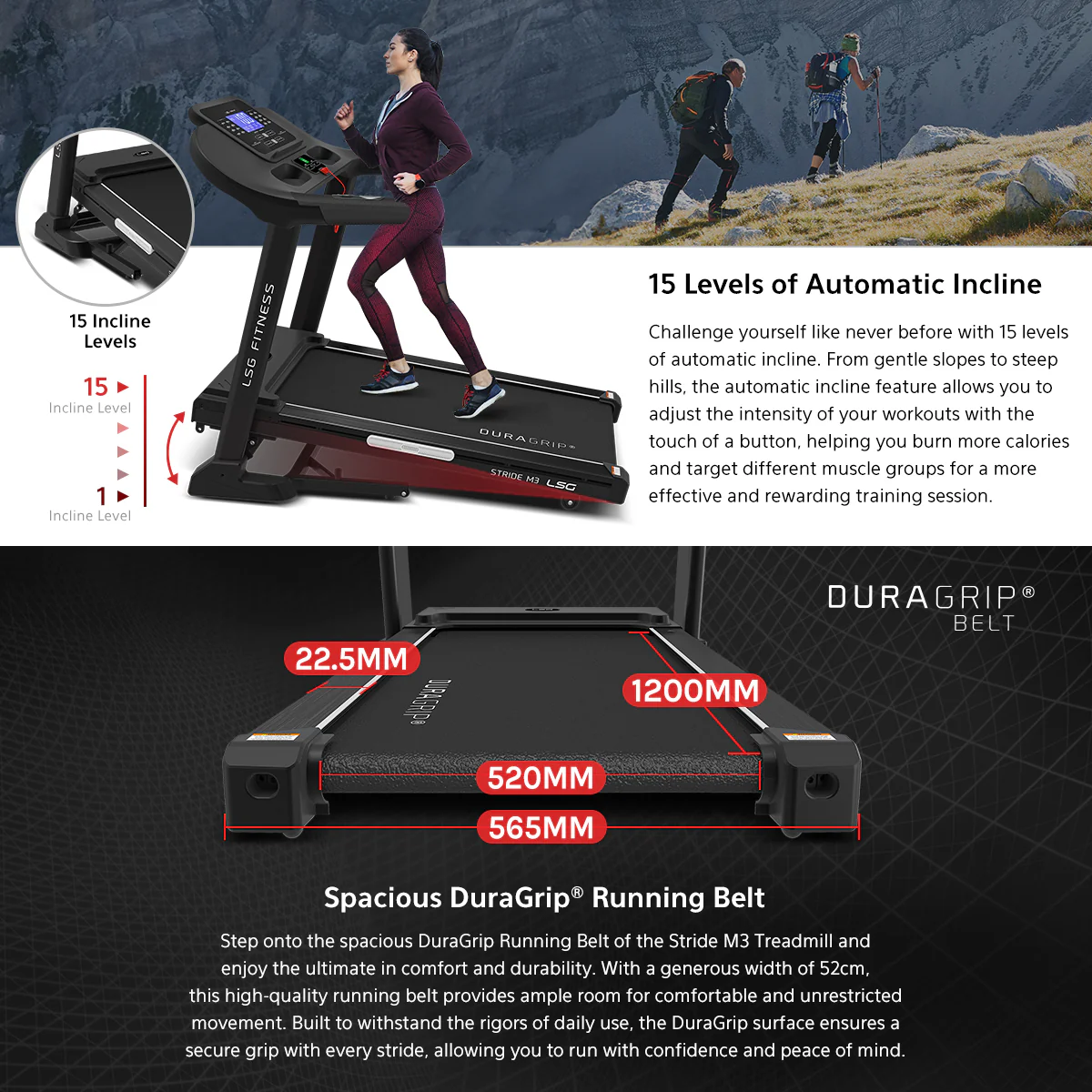 LSG Fitness Stride M3 Treadmill - Image 5