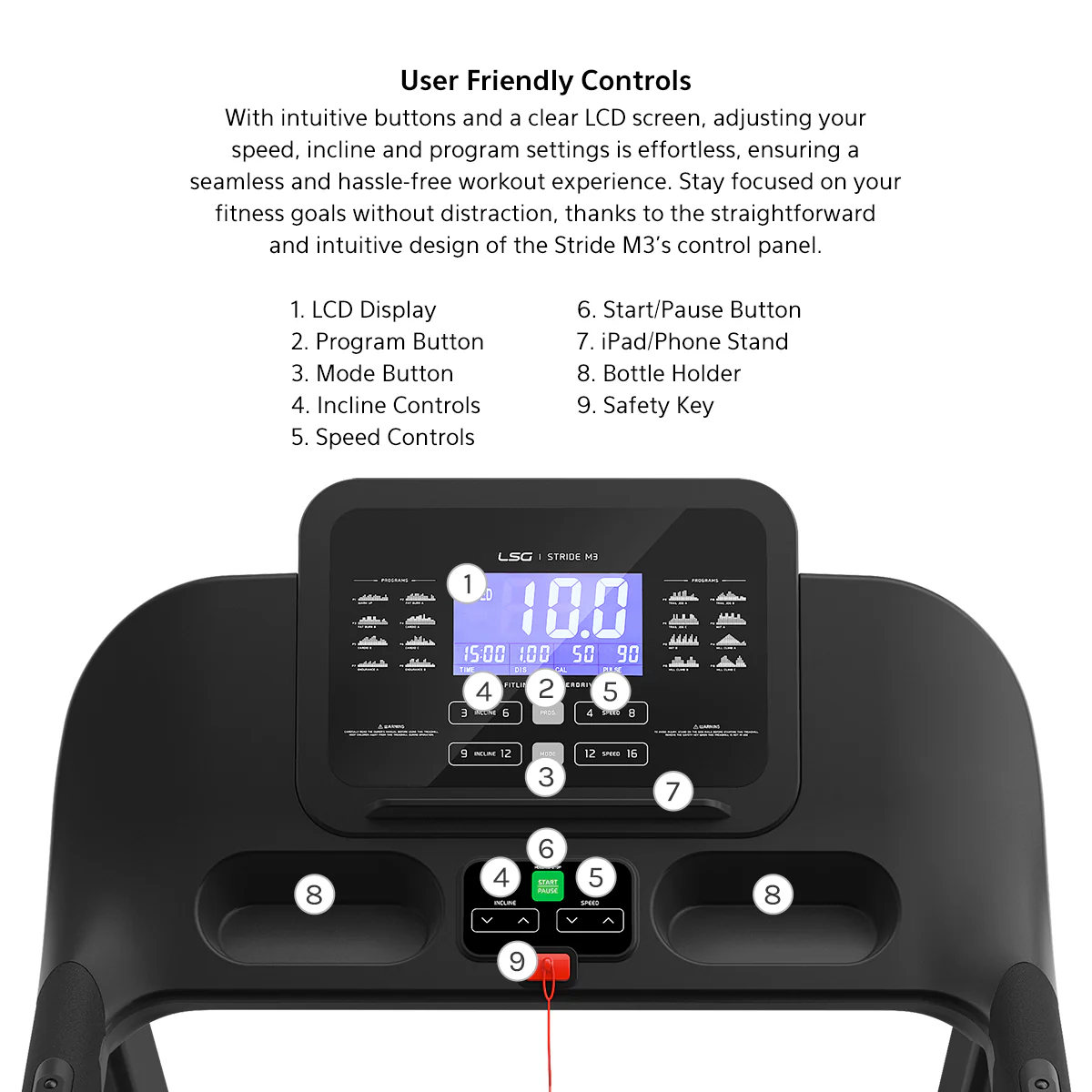 LSG Fitness Stride M3 Treadmill - Image 7