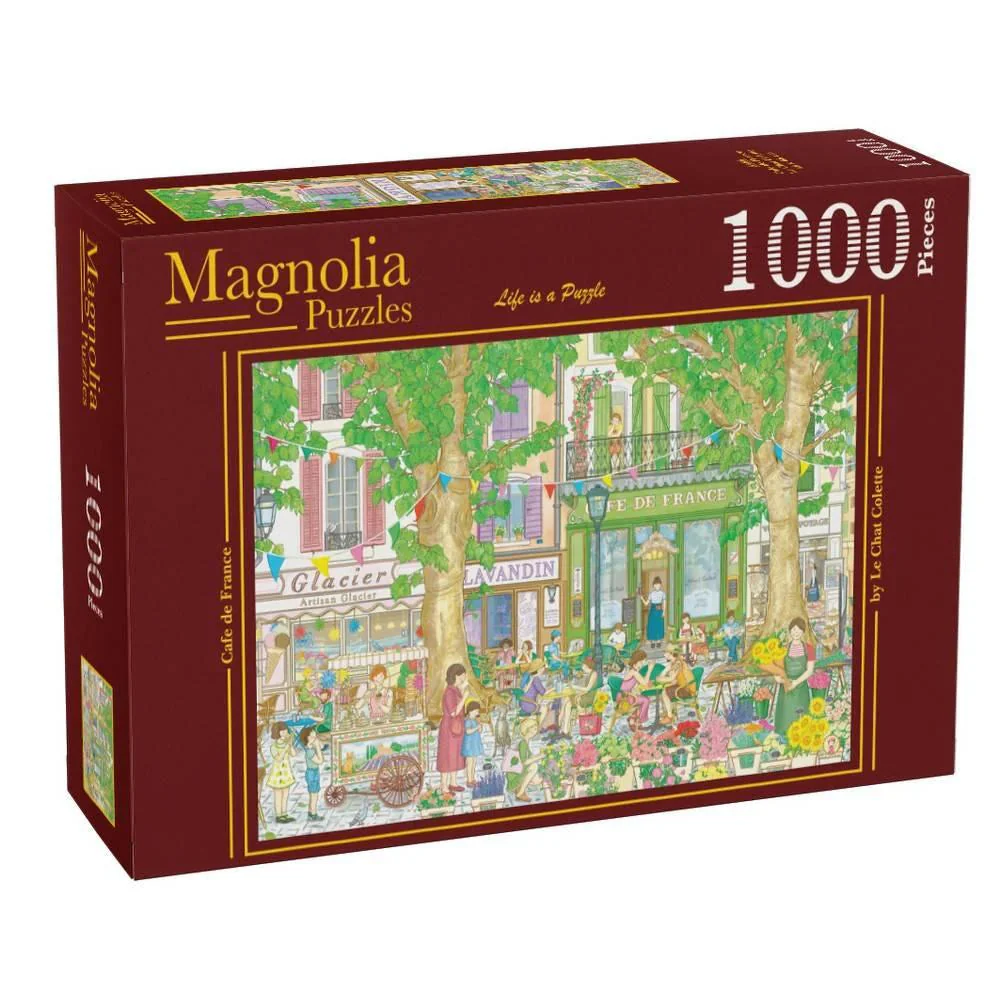 Magnolia 1000-Pieces Cafe De France Le Chat Colette Puzzle