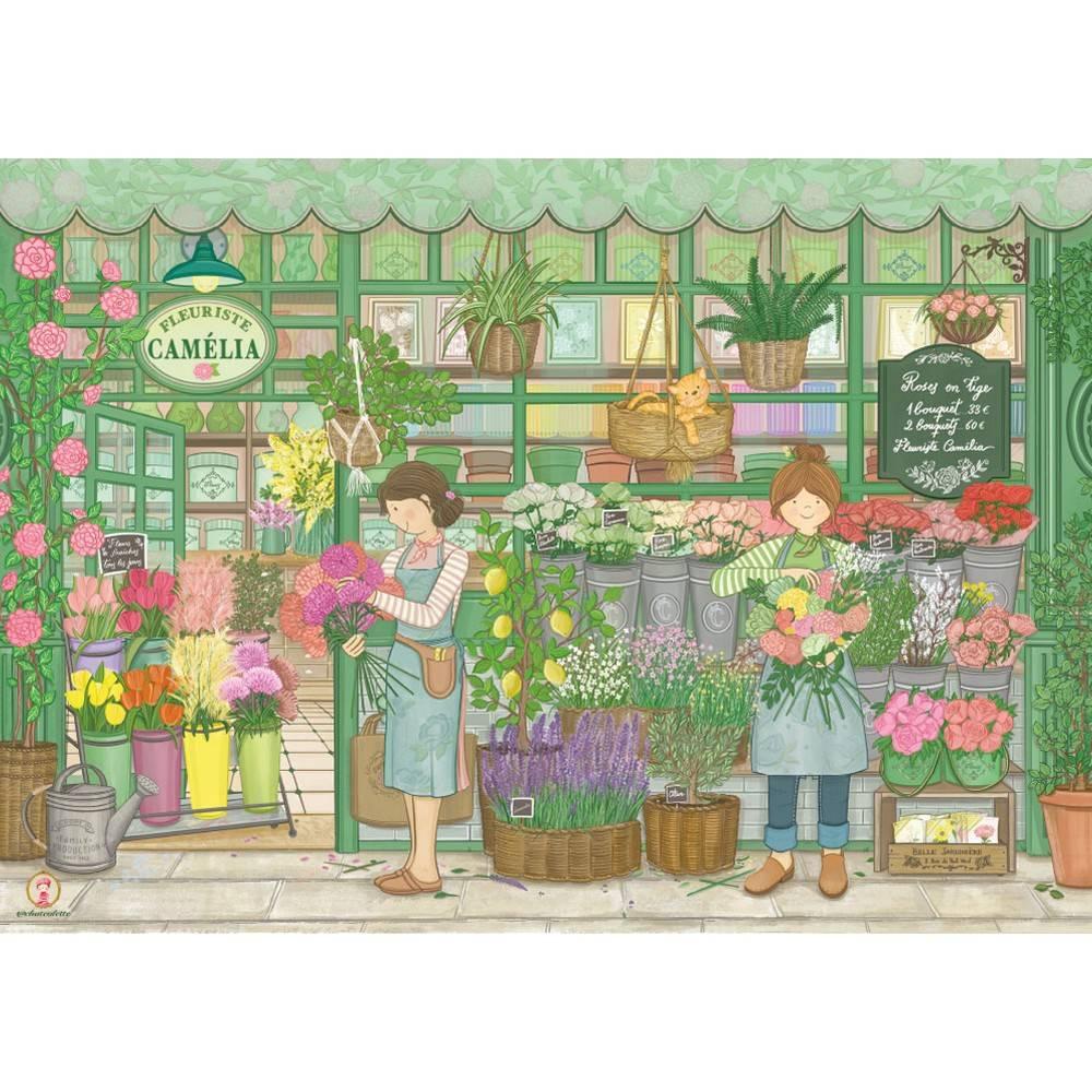 Magnolia 1000-Pieces Fleuriste Camelia Le Chat Colette Puzzle - Image 2