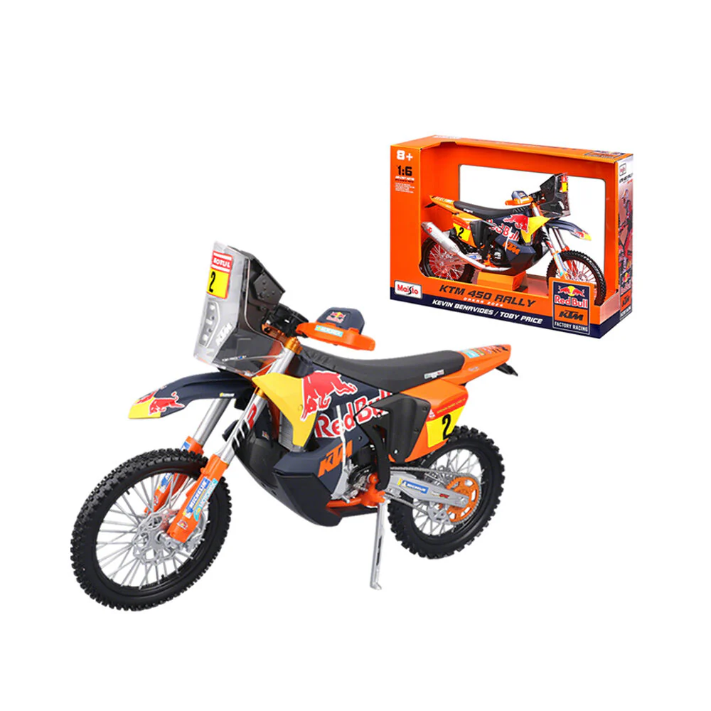Maisto 1:6 Red Bull KTM 450 Rally Dakar 2024 Toby Price #2 Diecast Motorcycle - Image 2