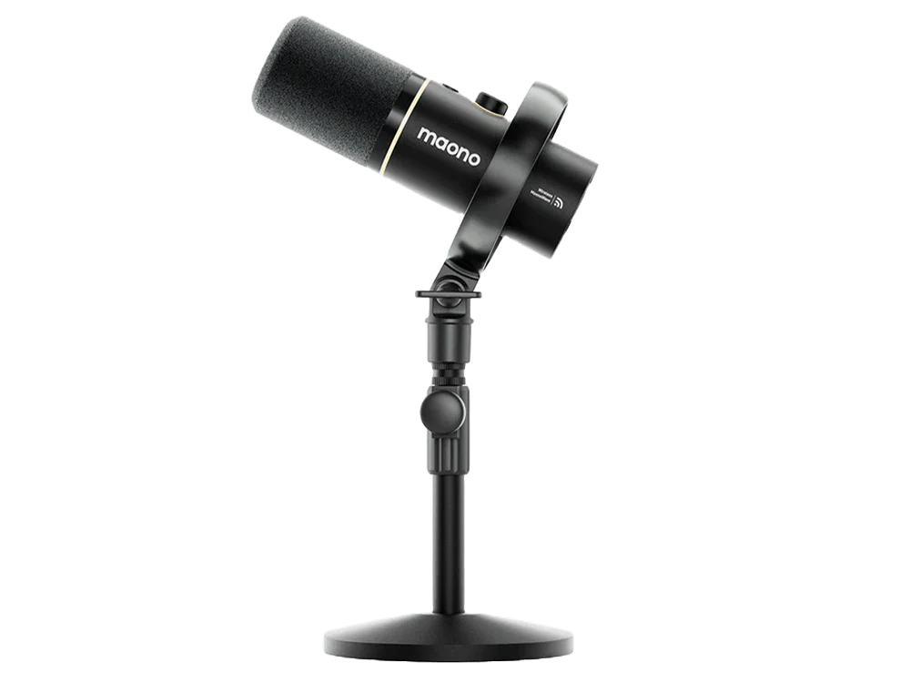 MAONO PD200W Hybrid Podcasting Wireless Microphone Desktop Stand