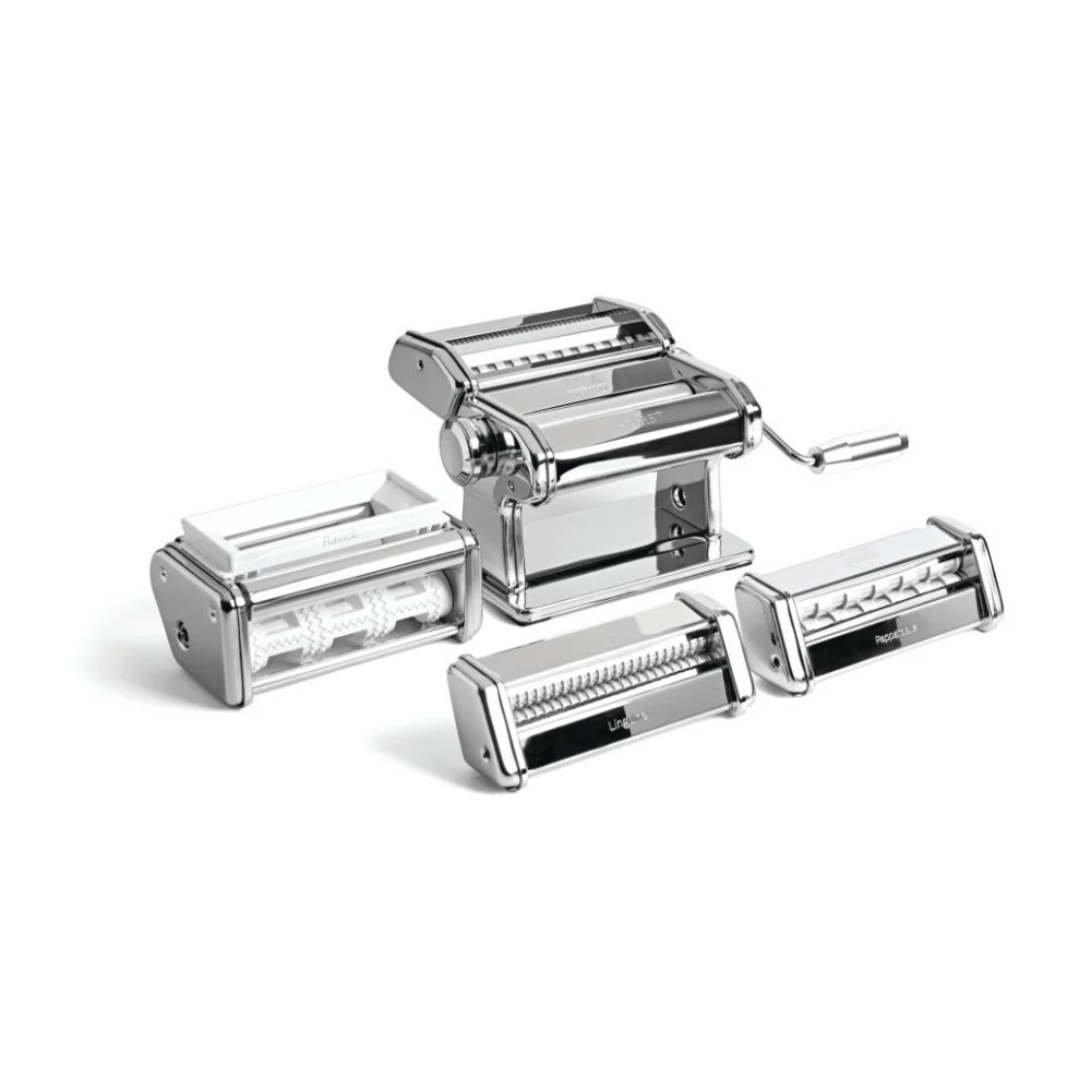 Marcato Atlas Plus Pasta Machine Gift Set with 6 Shape Settings 4pc (Silver)