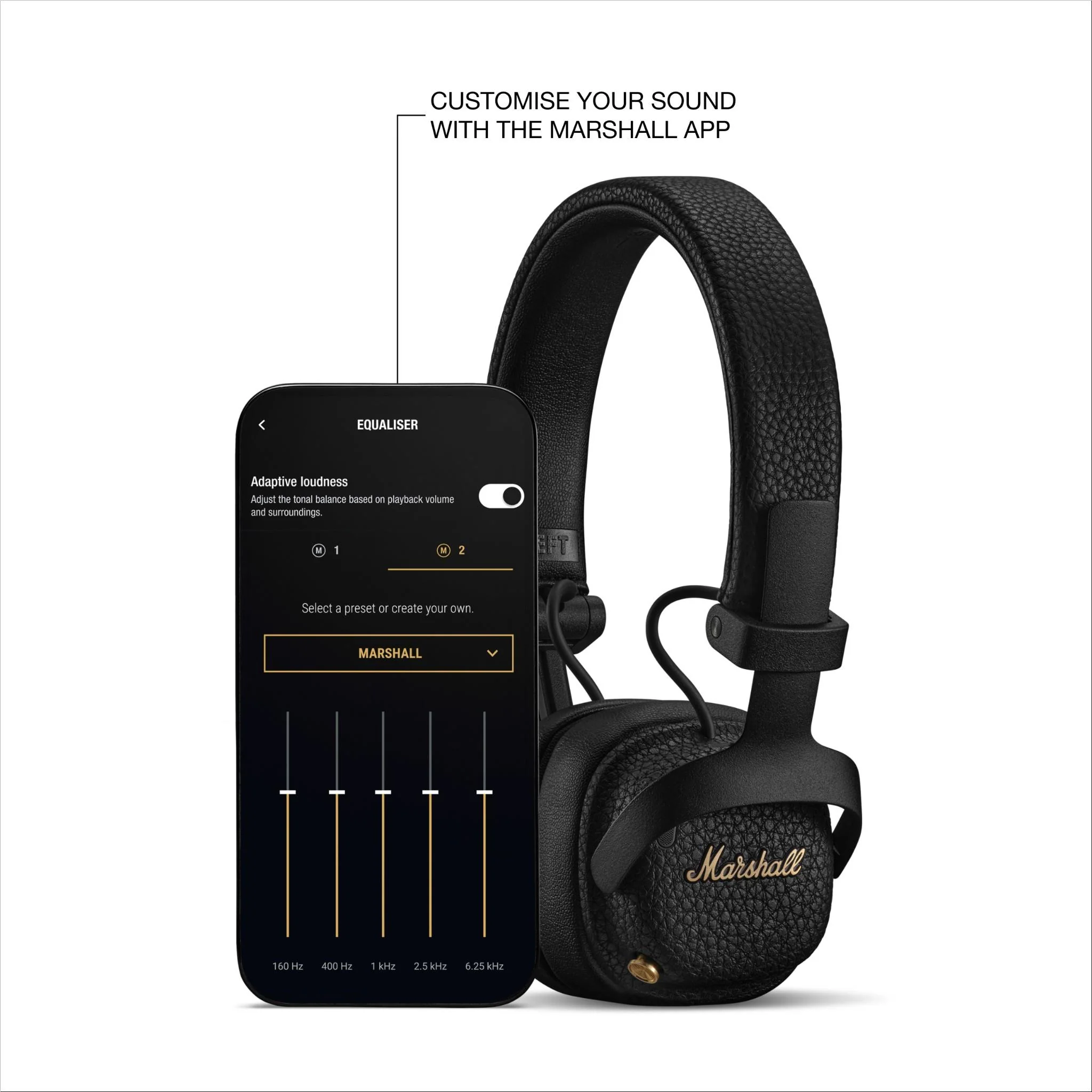 Marshall Milton A.N.C On-Ear Wireless Headphones (Black) - Image 5