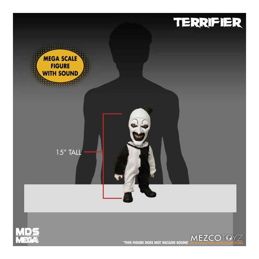 Mezco Toyz Terrifier Art The Clown Talking Display Mega Figure Horror Toy 38cm - Image 6