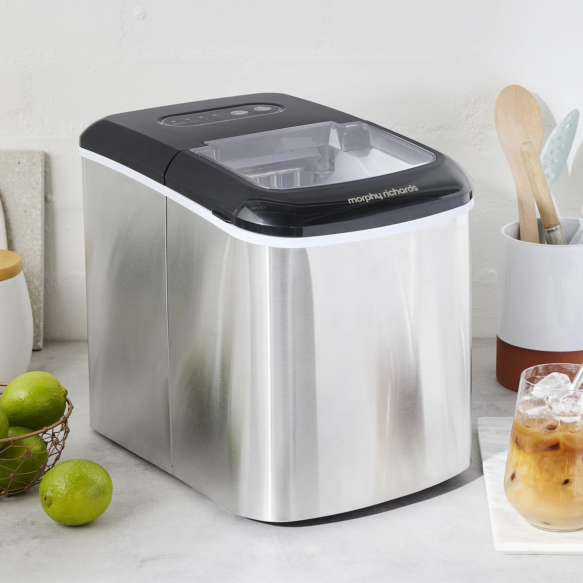 Morphy Richards Ice Maker Stainless Steel 15kg Small Large And Cube 2.1L Tank - Image 9
