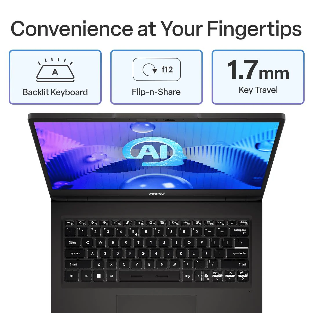 MSI Venture A14 AI+ 14" 2.8K OLED 120Hz Next-Level Laptop (Ryzen AI 5) [512GB] - Image 9