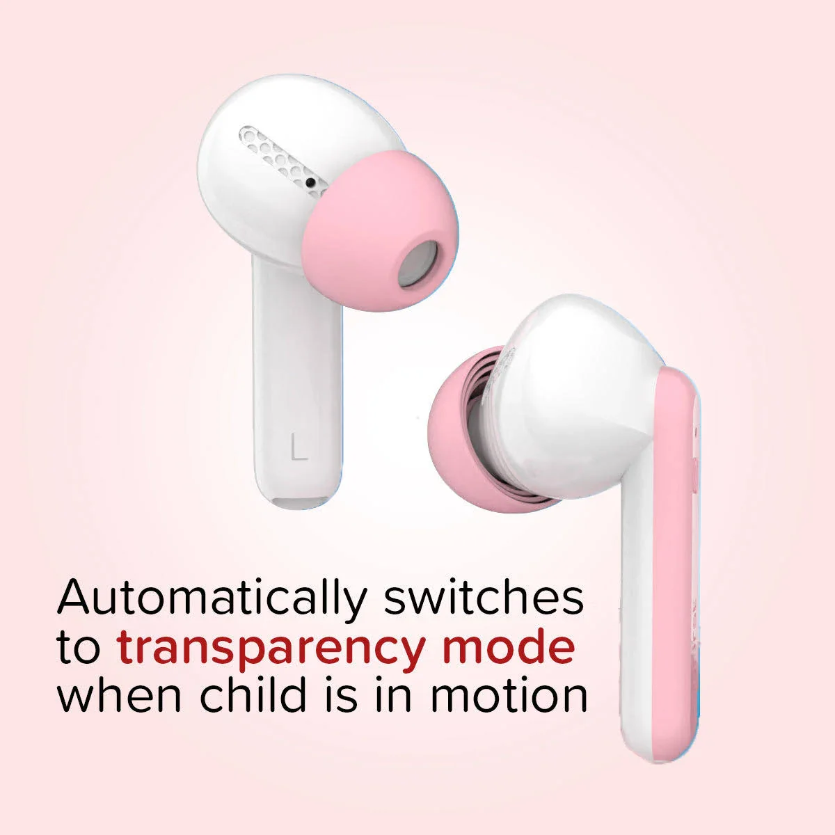 myFirst CareBuds Kids TWS Earbuds (White Pink) - Image 4