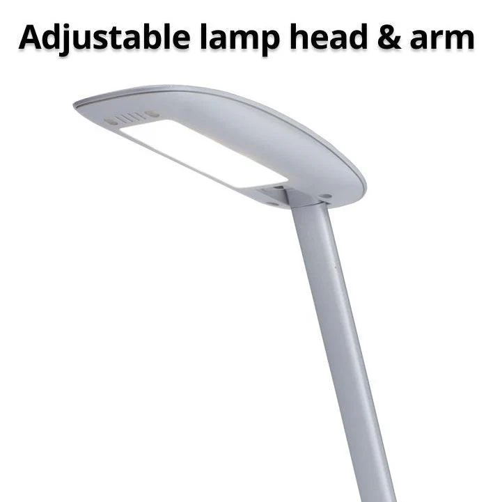 Nero Desk Lamp Light with USB Charging Port 3 Dimmer Levels Adjustable Head Silver - Image 2