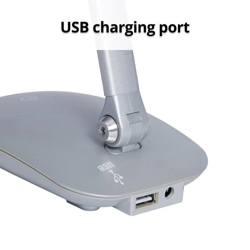 Nero Desk Lamp Light with USB Charging Port 3 Dimmer Levels Adjustable Head Silver - Image 3