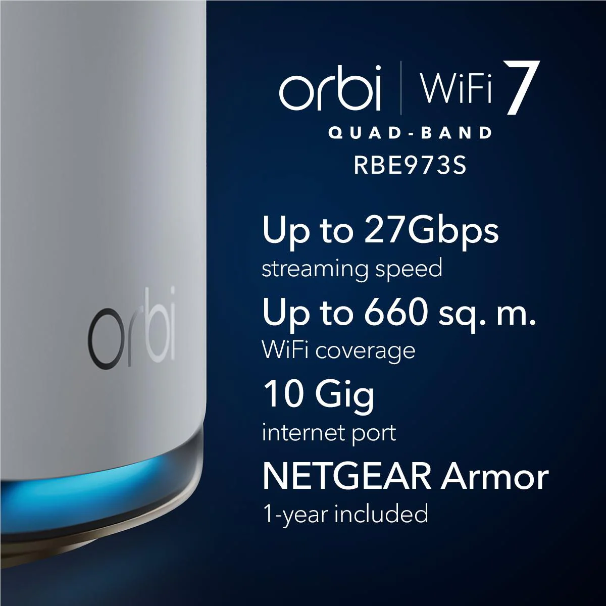 Netgear Orbi® BE27000 Quad-band Mesh Wi-Fi 7 System [3 Pack] - Image 2