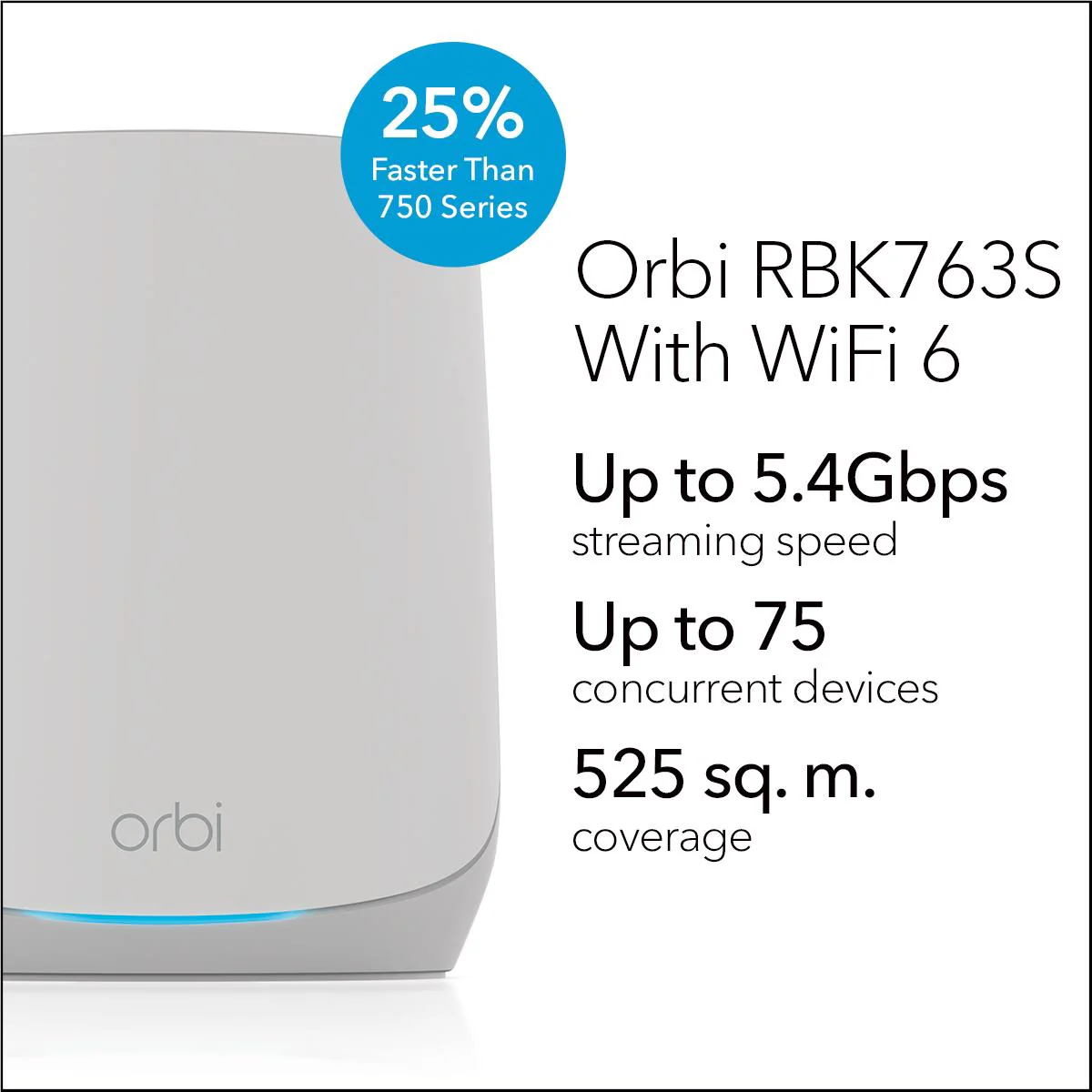 NETGEAR Orbi RBK763S AX5400 Tri-Band Mesh Wi-Fi 6 System (3 Pack) - Image 3